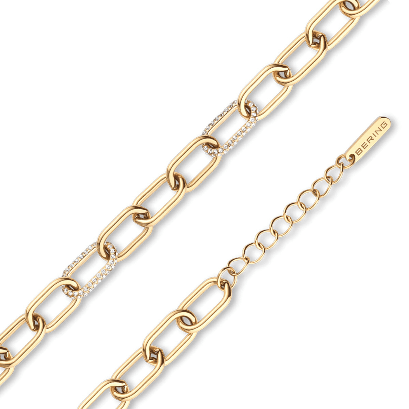 Armband Glasstein Edelstahl gelb vergoldet Arctic Symphony