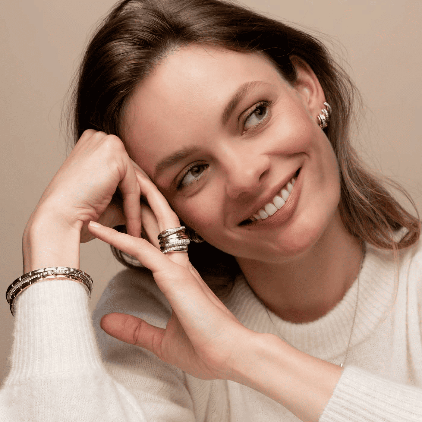 Ohrringe Zirkonia 925er Silber bicolor