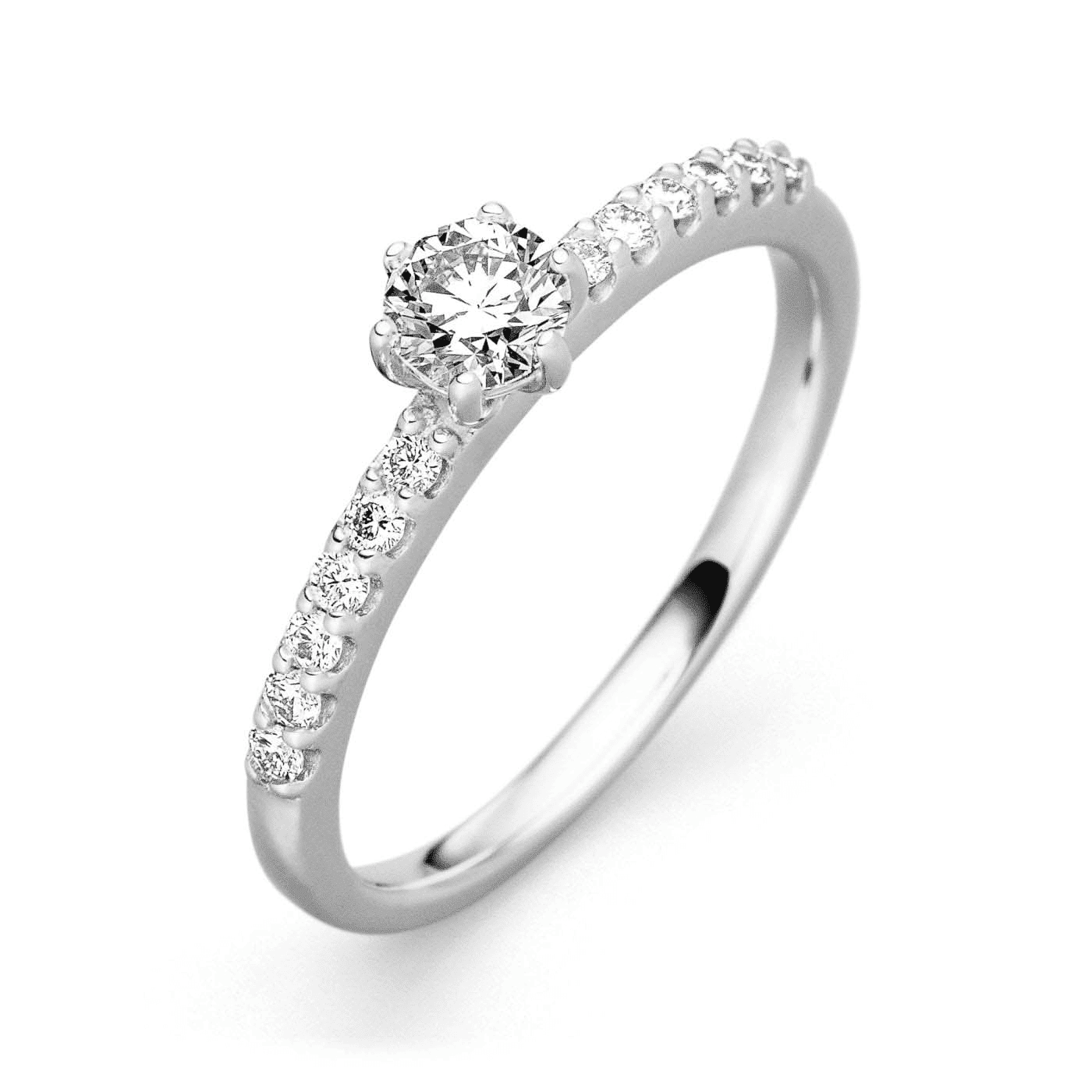 Ring Diamant zus. ca. 0,50 ct. 585er Weißgold Princess Ring Diamant zus. ca. 0,50 ct. 585er Weißgold Princess