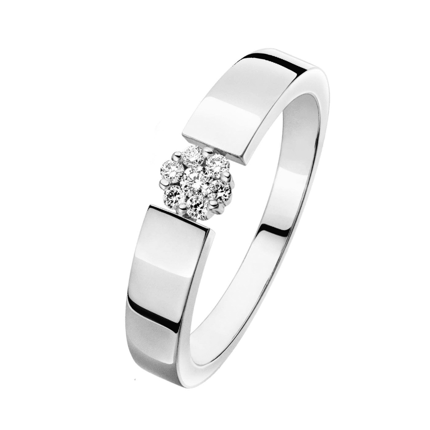 Ring Diamant zus. ca. 0,10 ct. 375er Weißgold Lilia Ring Diamant zus. ca. 0,10 ct. 375er Weißgold Lilia