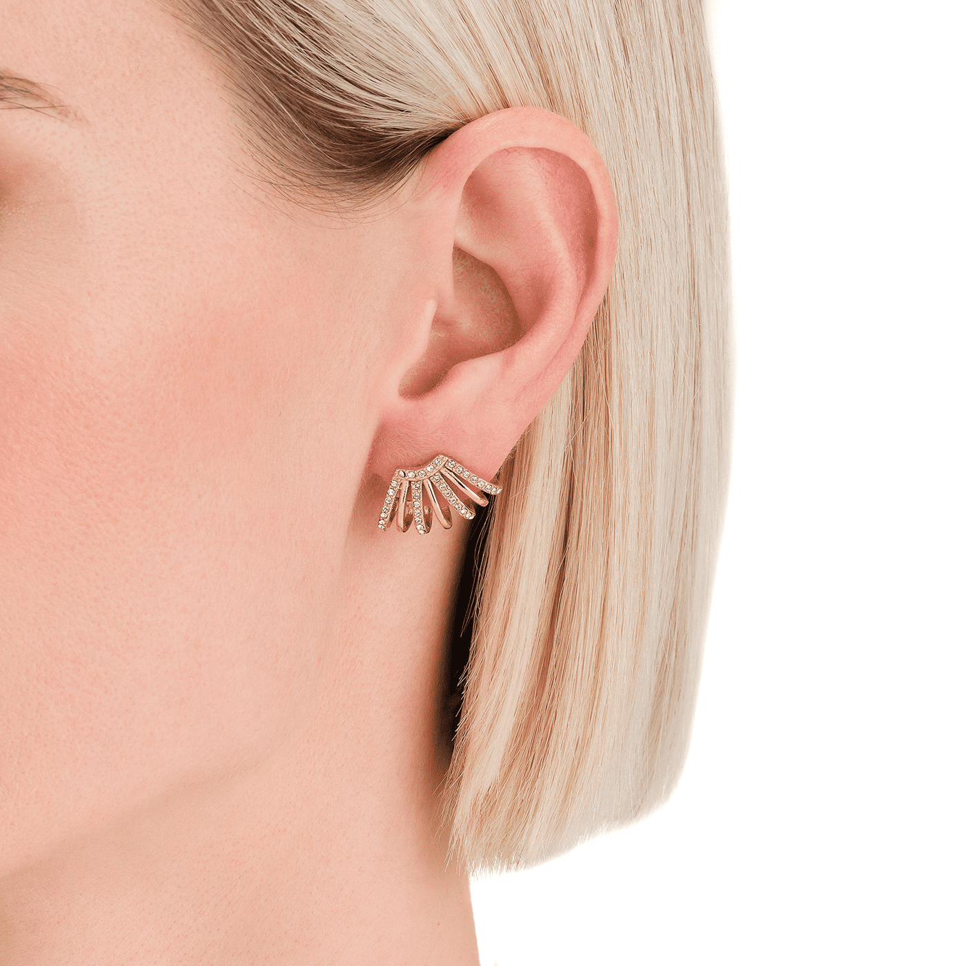 Ohrringe Zirkonia Edelstahl gelb vergoldet Tennis Ohrringe Zirkonia Edelstahl gelb vergoldet Tennis