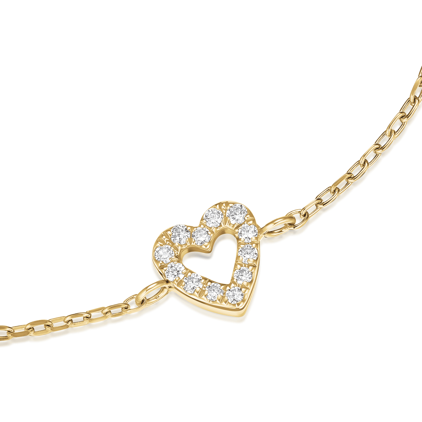 Armband syn. Diamant zus. 0,028ct. 585er Gelbgold Heart Armband syn. Diamant zus. 0,028ct. 585er Gelbgold Heart