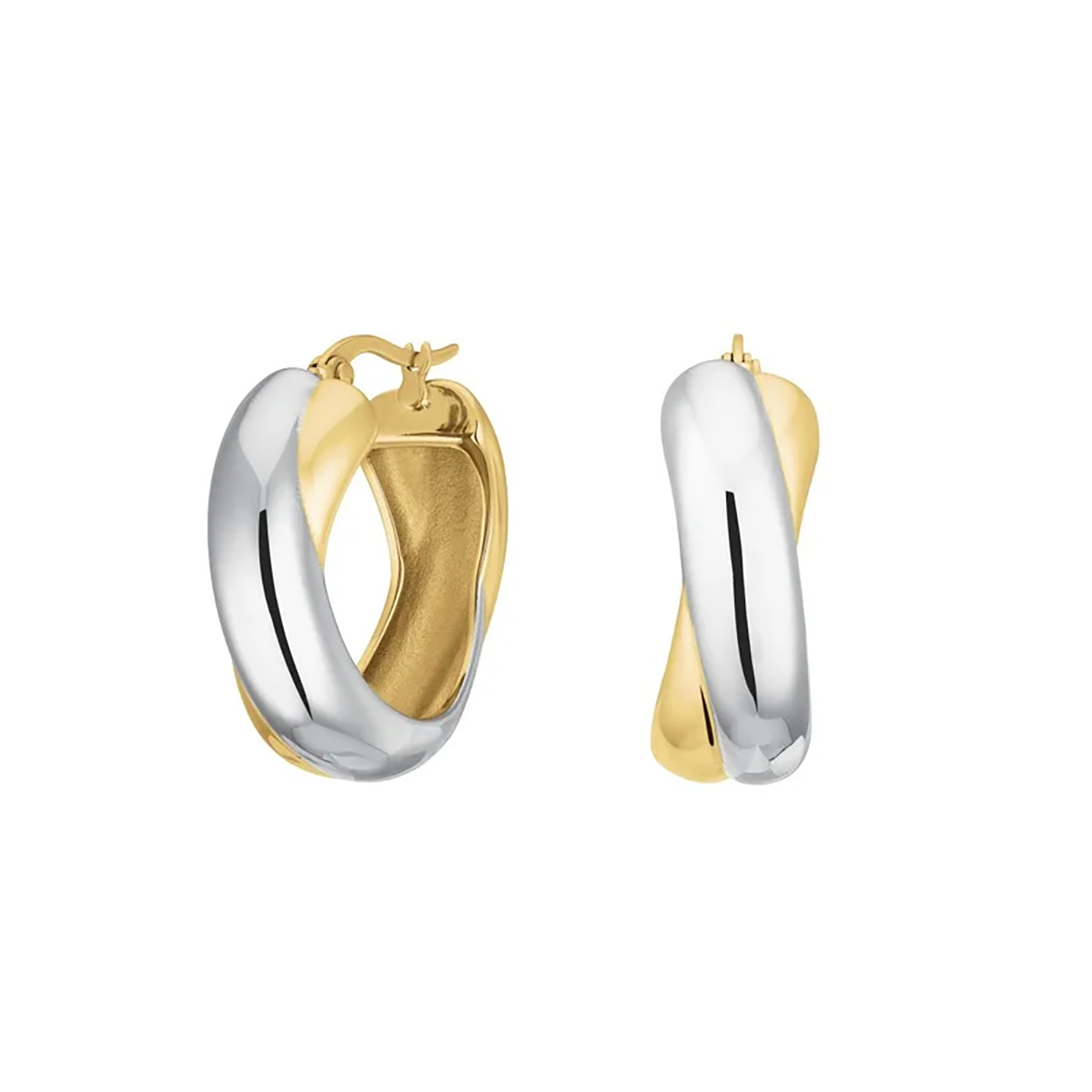 Ohrringe Edelstahl bicolor Hoops