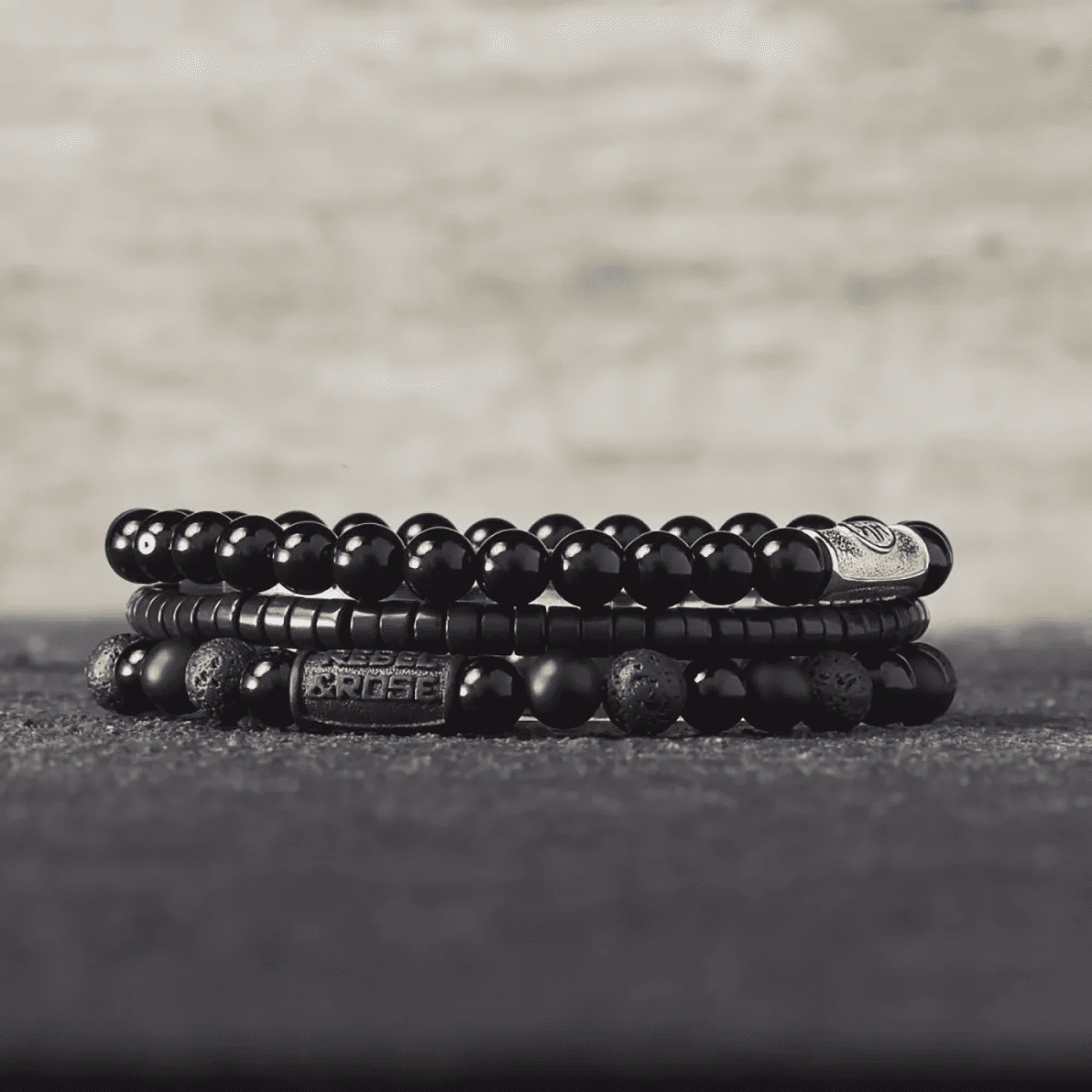 Armband Edelstahl Slices - The Black Stone Armband Edelstahl Slices - The Black Stone