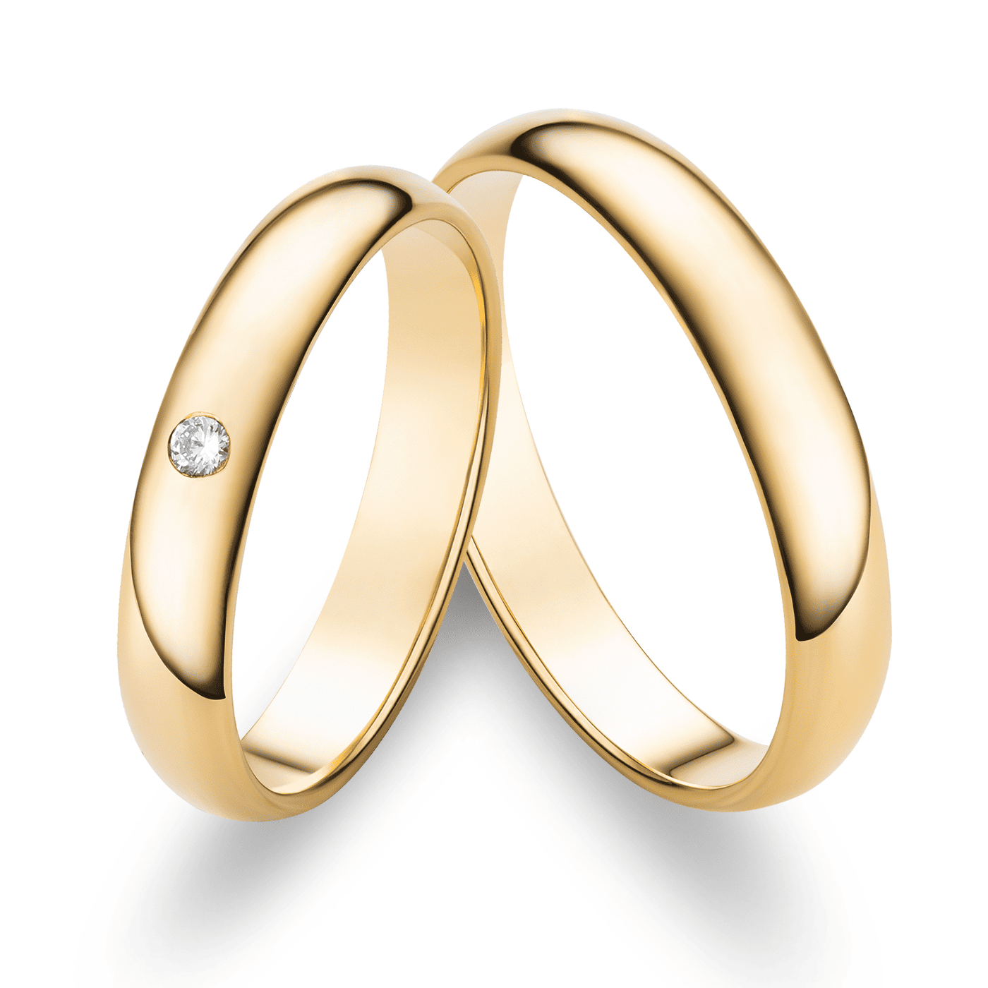 Trauring ca. 0,03 ct. 585er Gelbgold Aachen