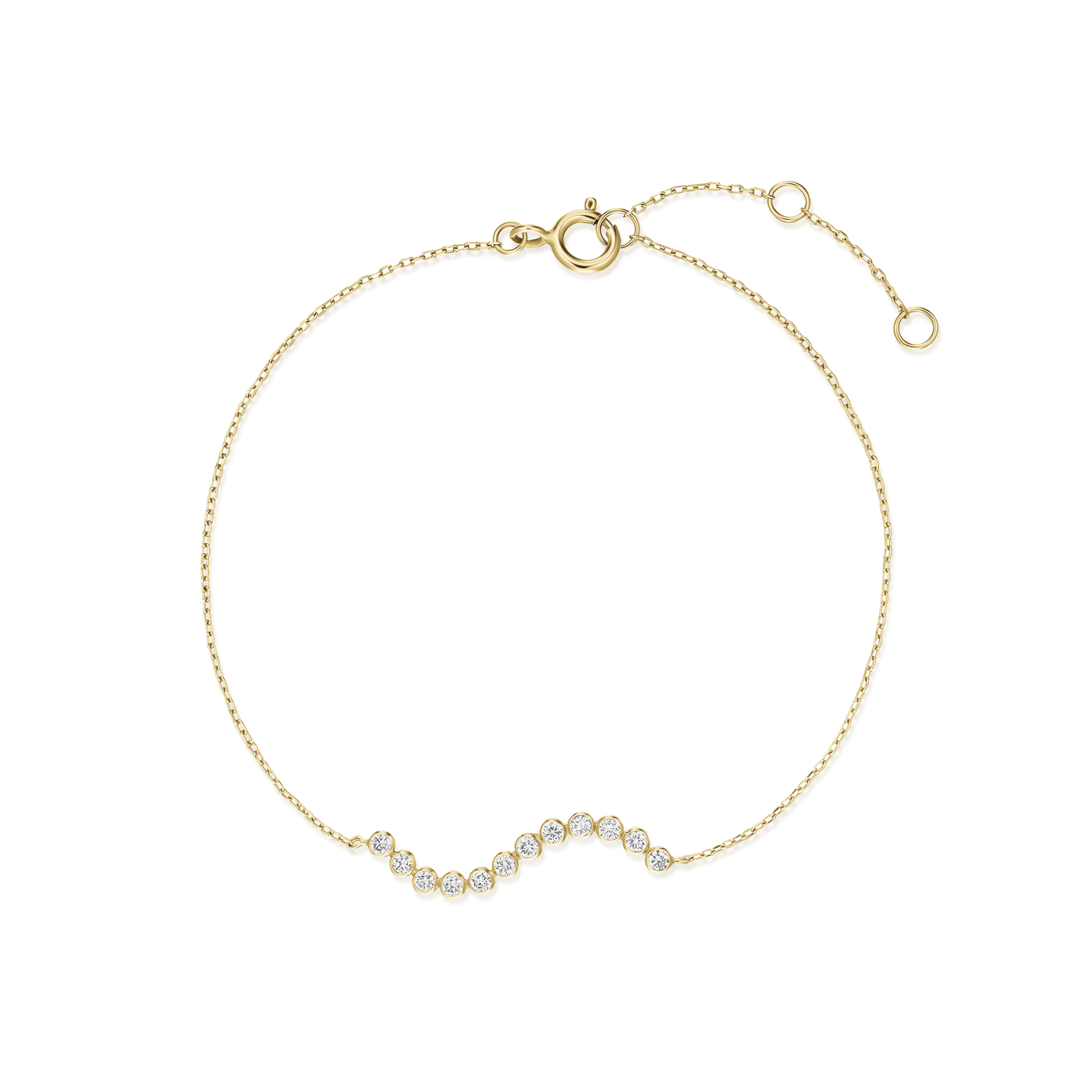 Armband syn. Diamant zus. 0,12ct. 585er Gelbgold Lustre