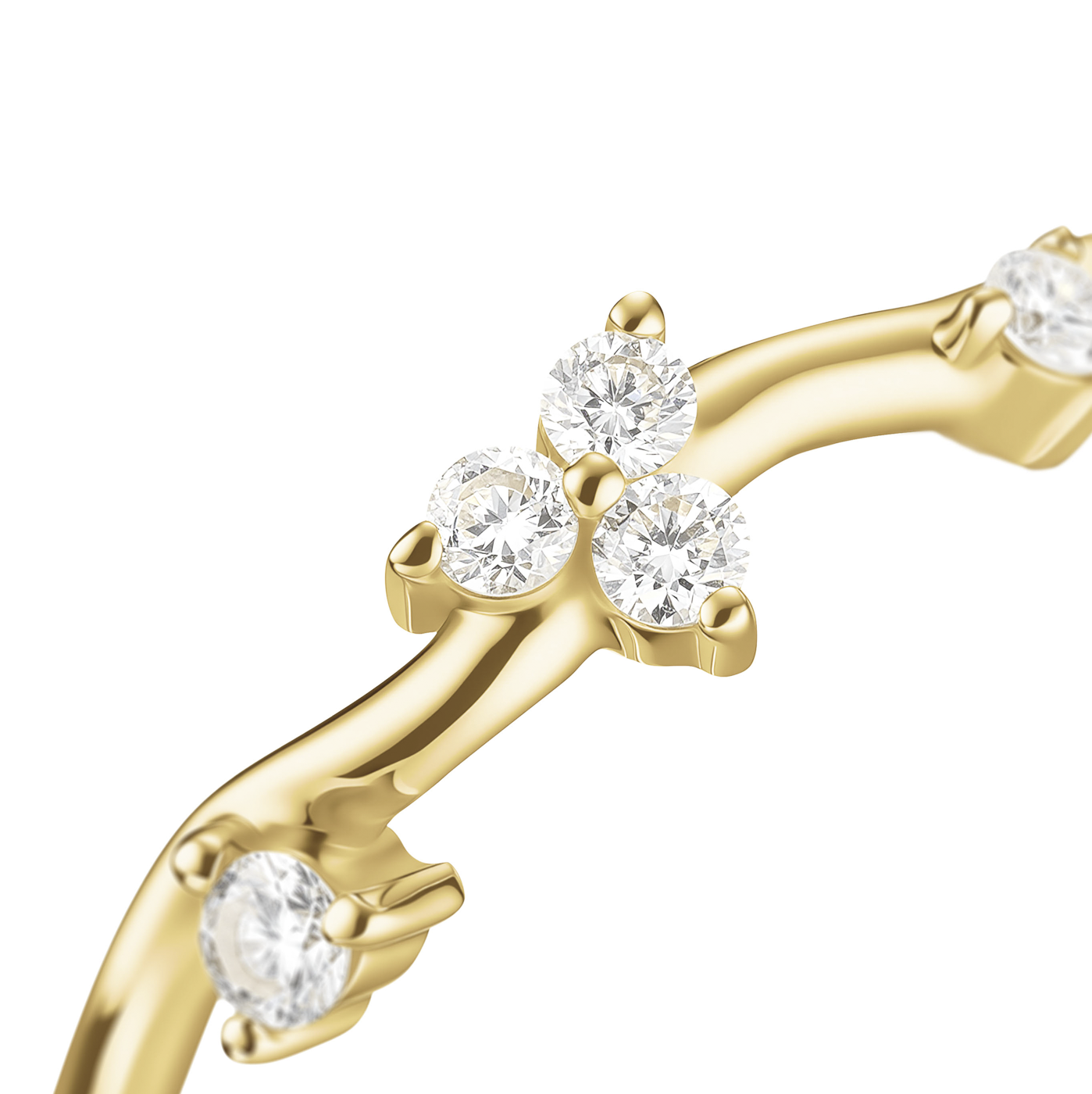 Ohrringe syn. Diamant zus. 0,089ct. 585er Gelbgold Wave Ohrringe syn. Diamant zus. 0,089ct. 585er Gelbgold Wave