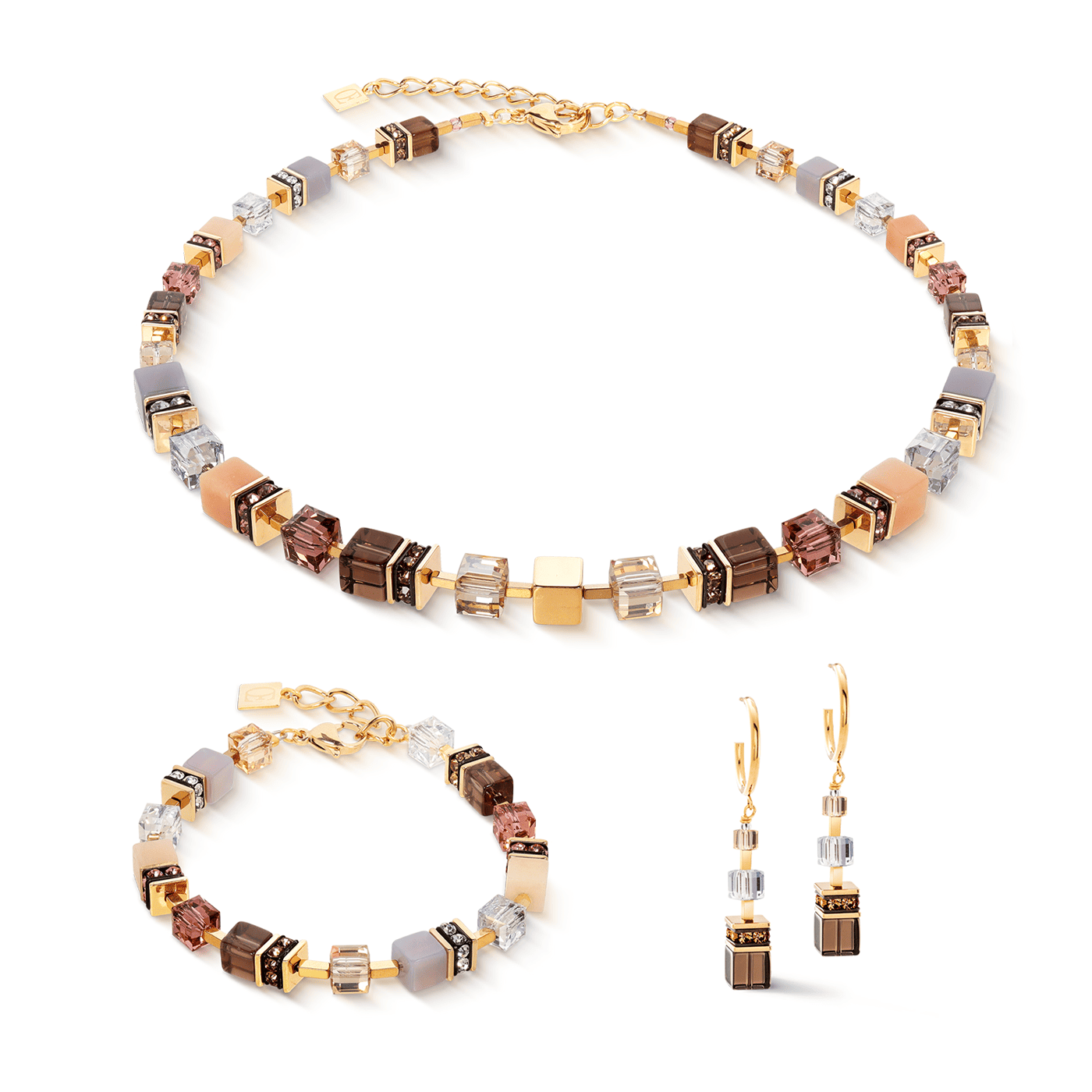 Armband Edelstahl gelb vergoldet GeoCUBE®