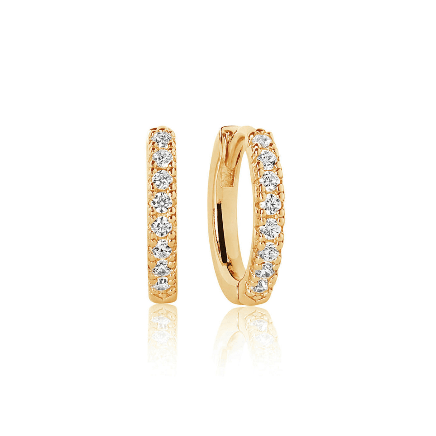 Ohrringe Zirkonia 925er Silber gelb vergoldet Ellisse Ohrringe Zirkonia 925er Silber gelb vergoldet Ellisse