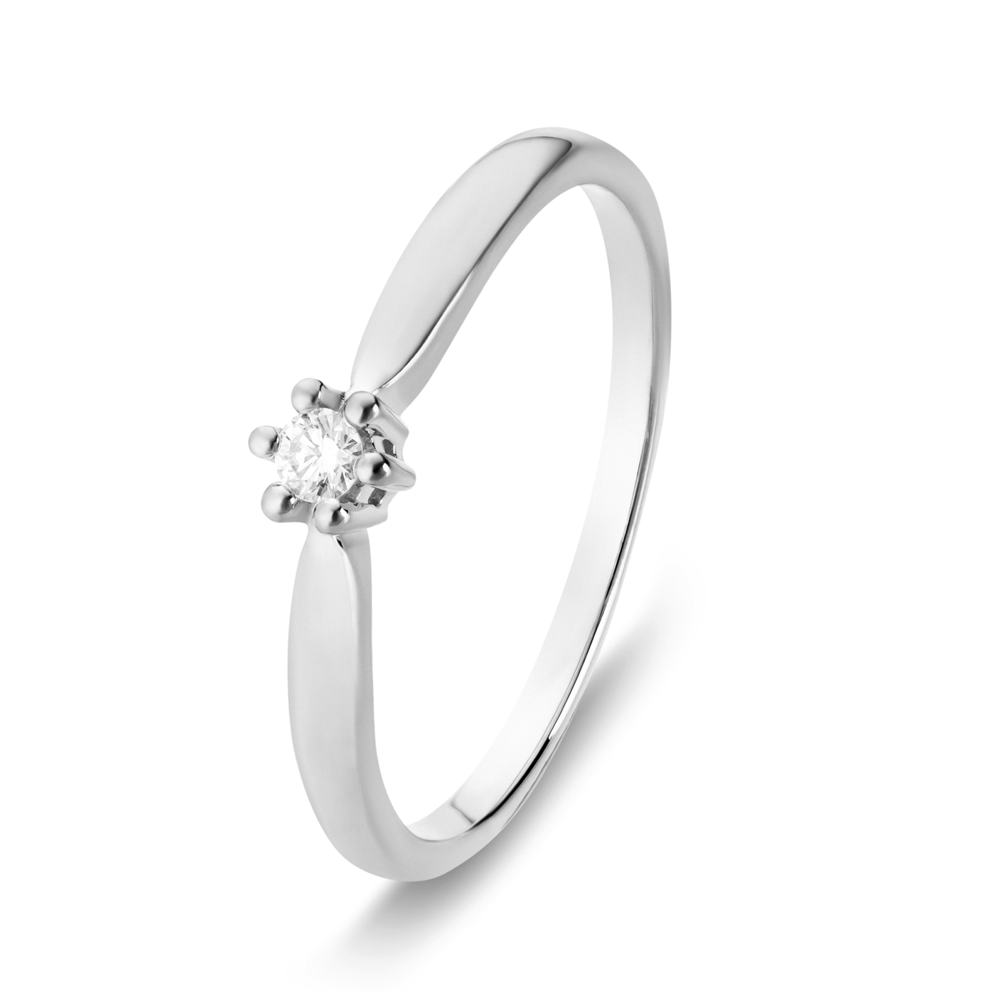 Ring Diamant ca. 0,05 ct. 333er Weißgold Select Solitär