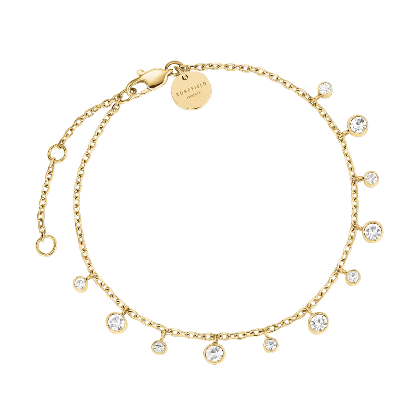 Armband Edelstahl gelb vergoldet Crystal