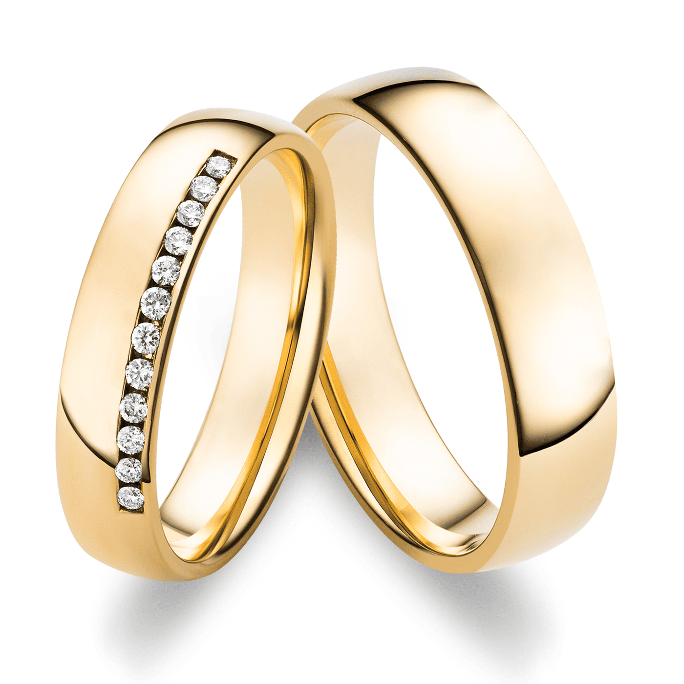 Trauring zus. ca. 0,12 ct. 585er Gelbgold Genua Trauring zus. ca. 0,12 ct. 585er Gelbgold Genua