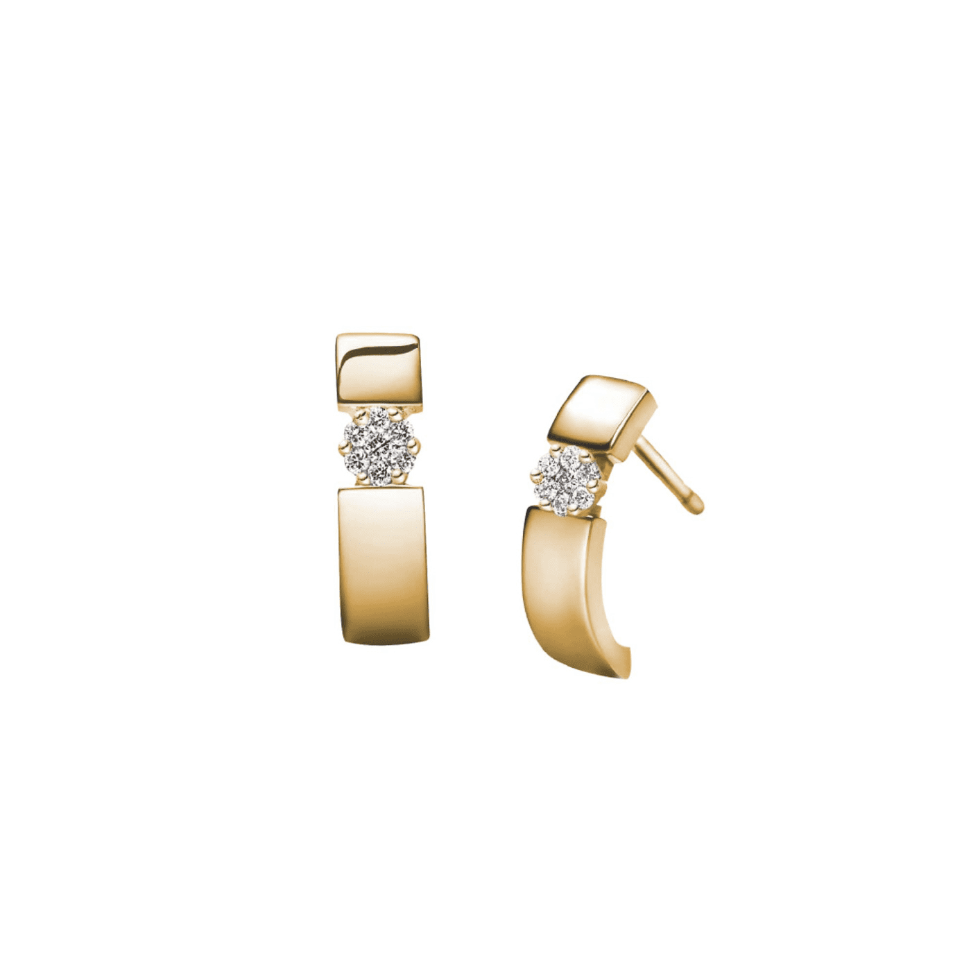 Ohrringe Diamant zus. ca. 0,10 ct. 375er Gelbgold Flora Ohrringe Diamant zus. ca. 0,10 ct. 375er Gelbgold Flora