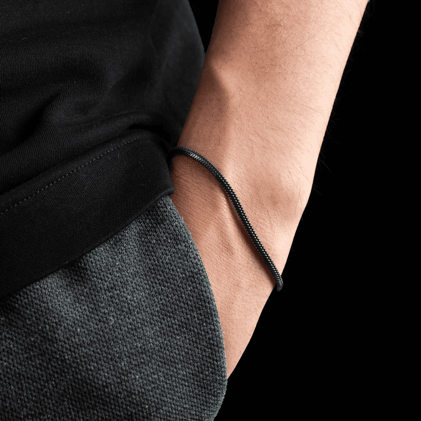 Armband Edelstahl schwarz Francesco Armband Edelstahl schwarz Francesco