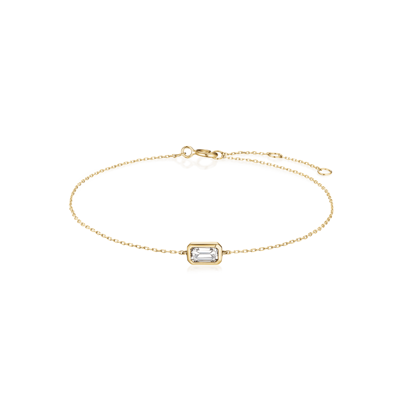 Armband syn. Diamant 0,311ct. 585er Gelbgold Eterna Square