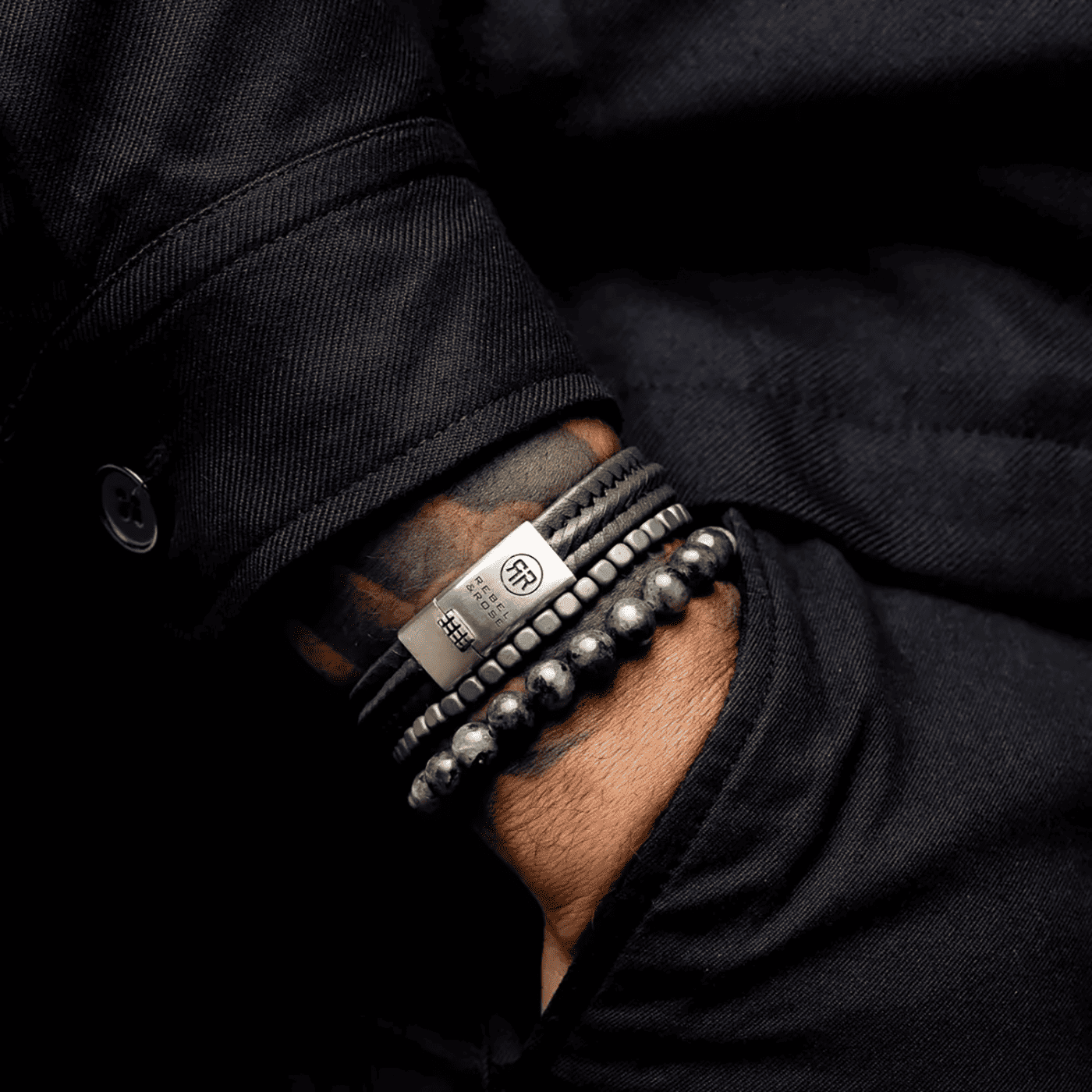 Armband Edelstahl Roll The Dice - Mad Dark Grey Armband Edelstahl Roll The Dice - Mad Dark Grey