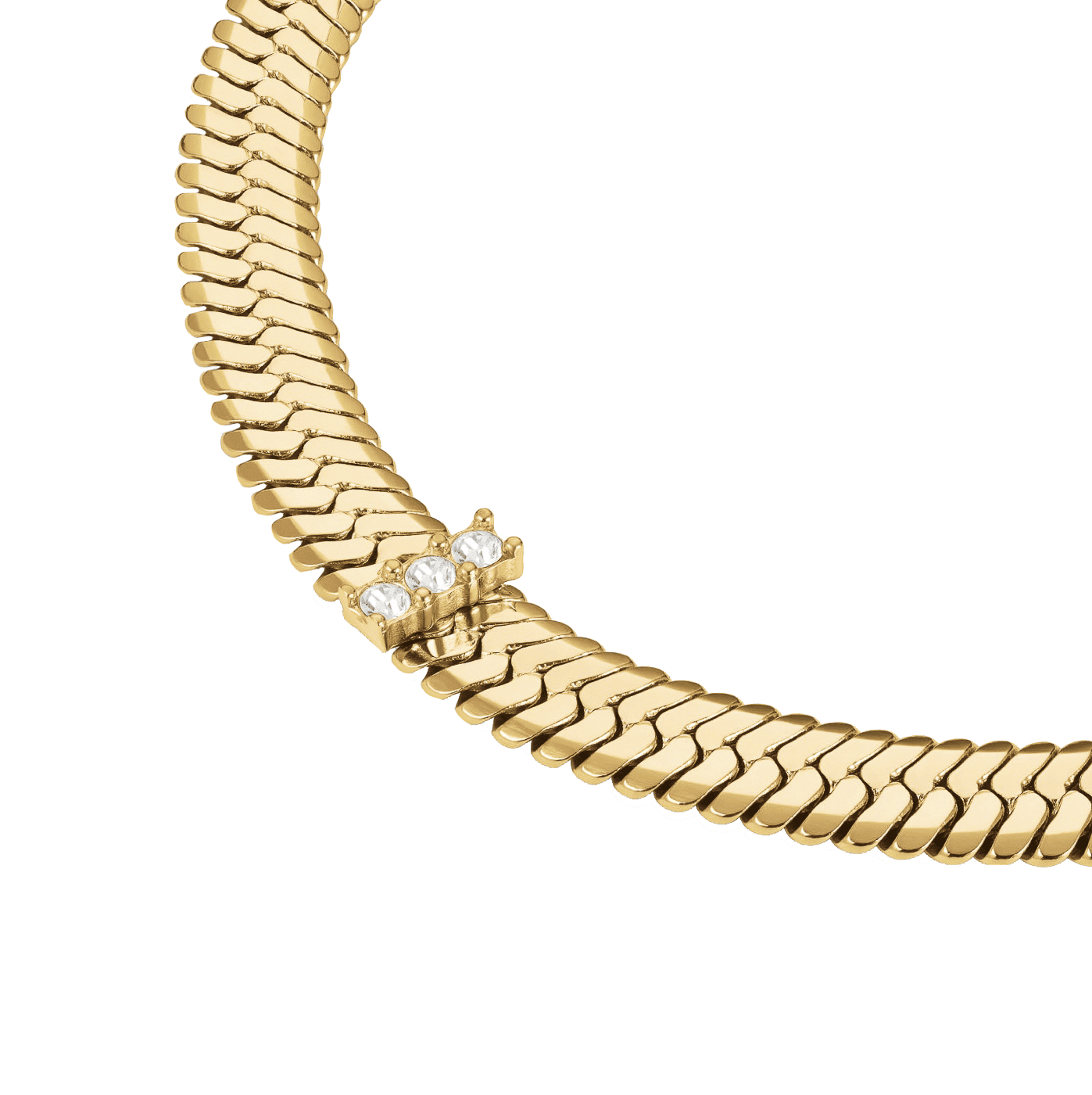 Armband Edelstahl gelb vergoldet Snake