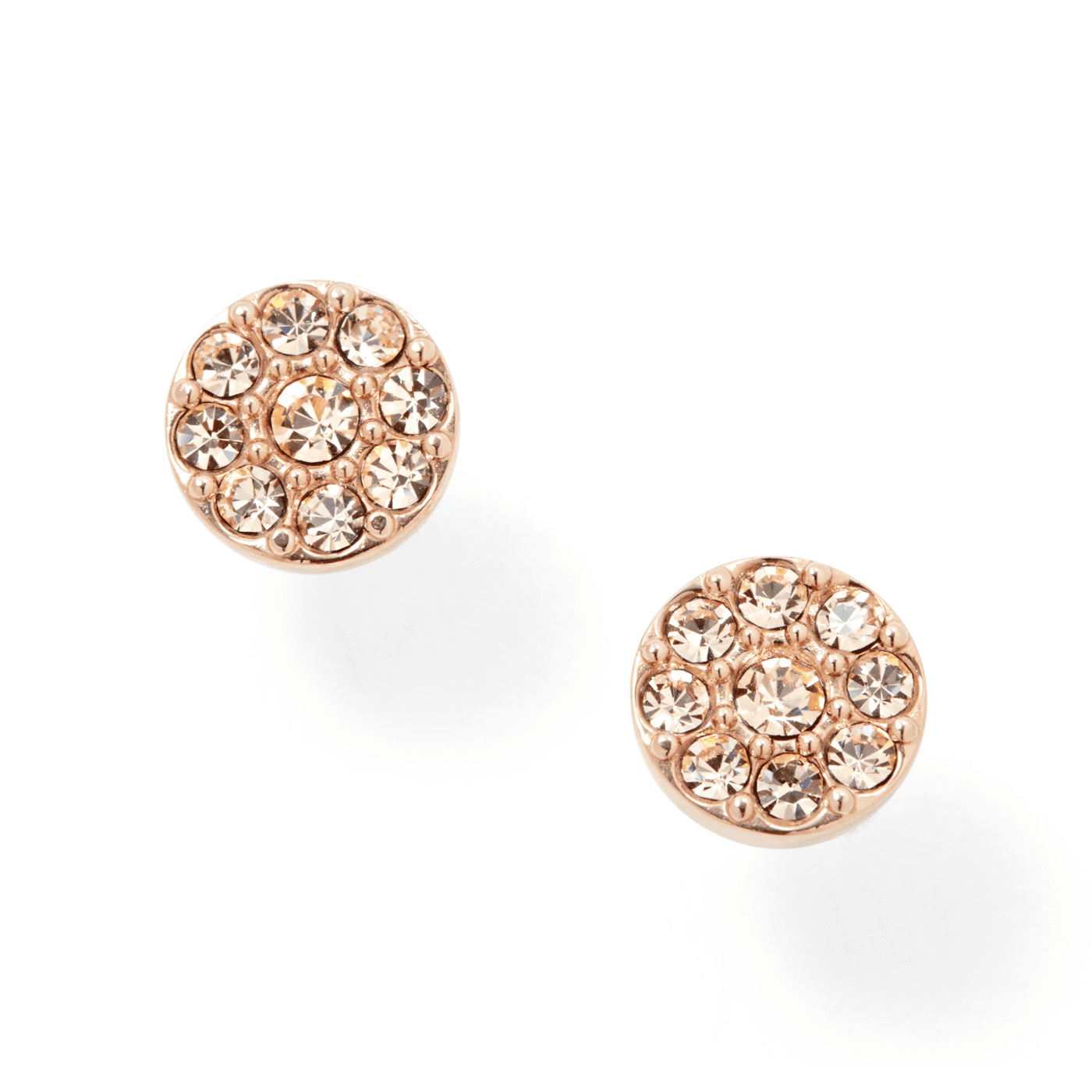 Ohrringe Glasstein Edelstahl rosé vergoldet Vintage Glitz Ohrringe Glasstein Edelstahl rosé vergoldet Vintage Glitz