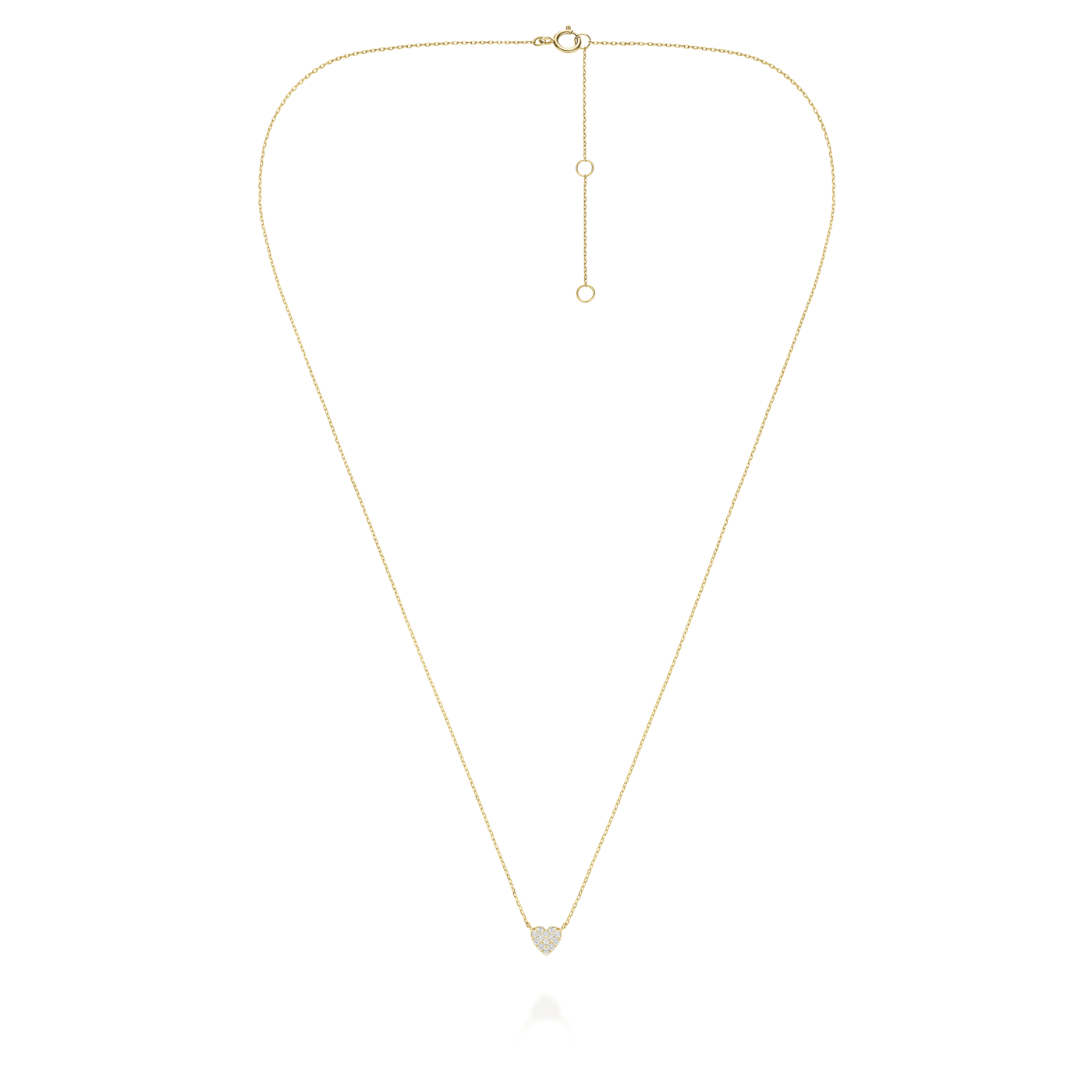 Kette syn. Diamant zus. 0,06ct. 585er Gelbgold Heart Pave Kette syn. Diamant zus. 0,06ct. 585er Gelbgold Heart Pave