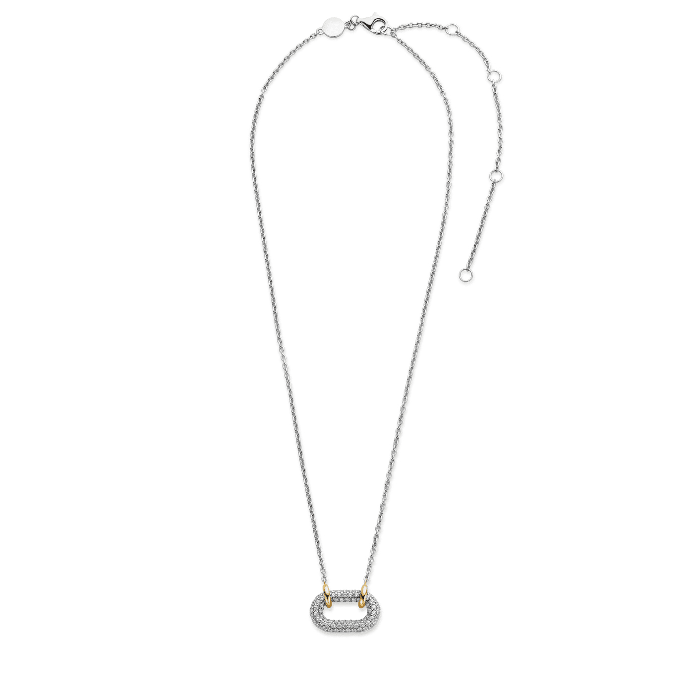 Kette Zirkonia 925er Silber Bicolor  Kette Zirkonia 925er Silber Bicolor