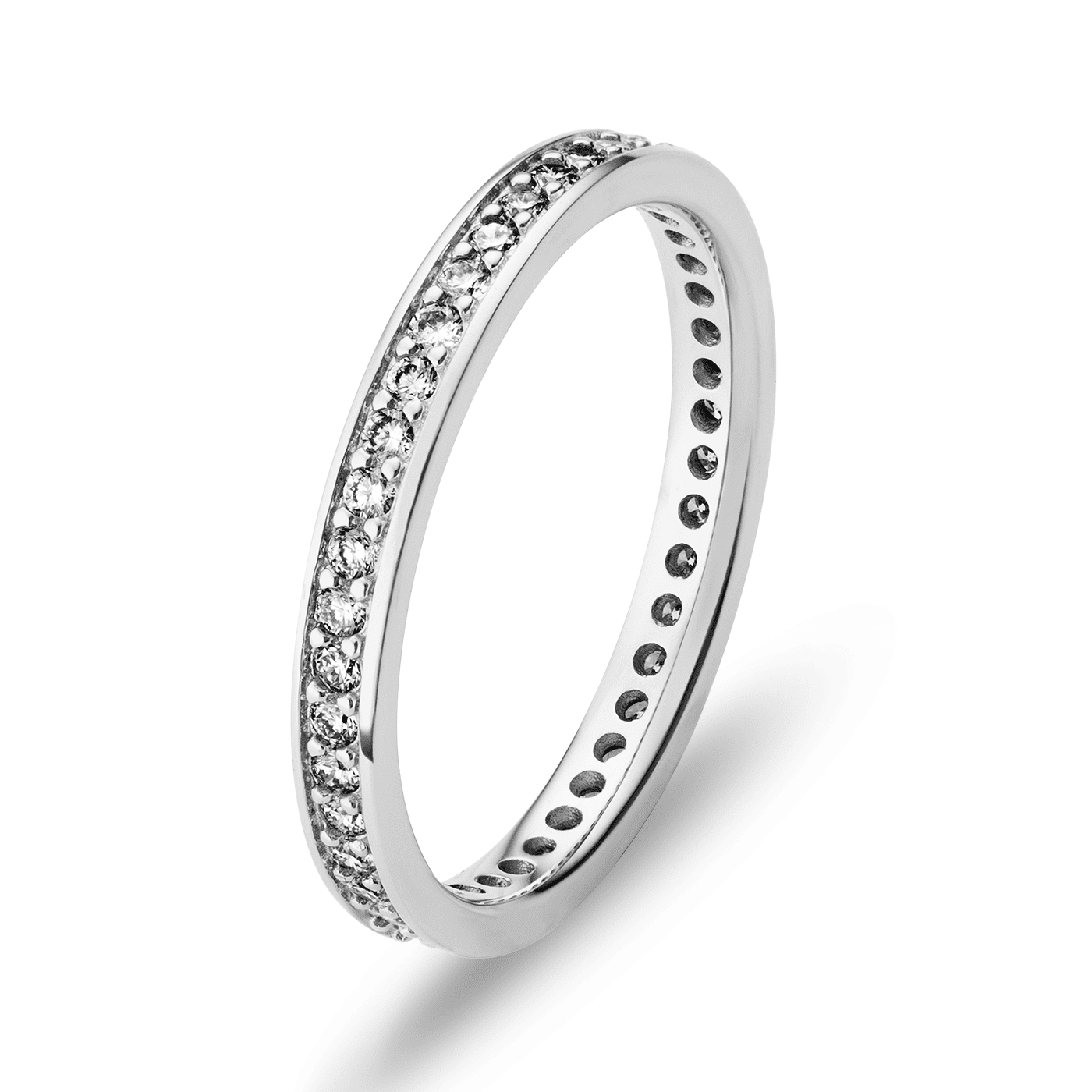 Trauring zus. ca. 0,45 ct. 585er Weißgold Siena