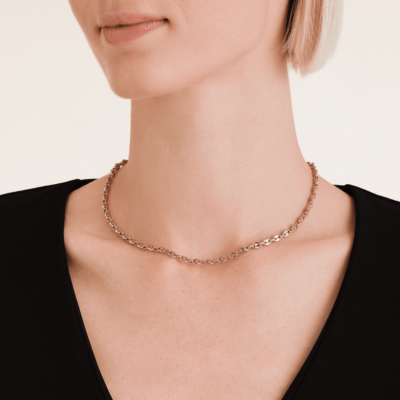 Kette Edelstahl gelb vergoldet Coffee Bean Kette Edelstahl gelb vergoldet Coffee Bean