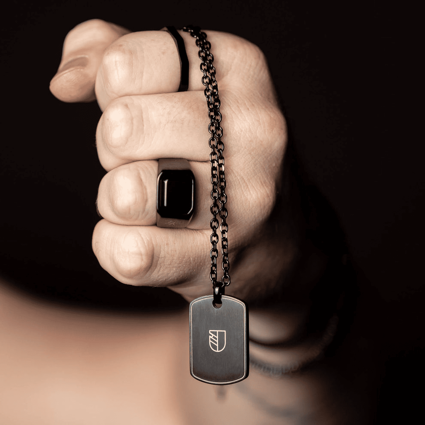 Kette Edelstahl schwarz Francesco