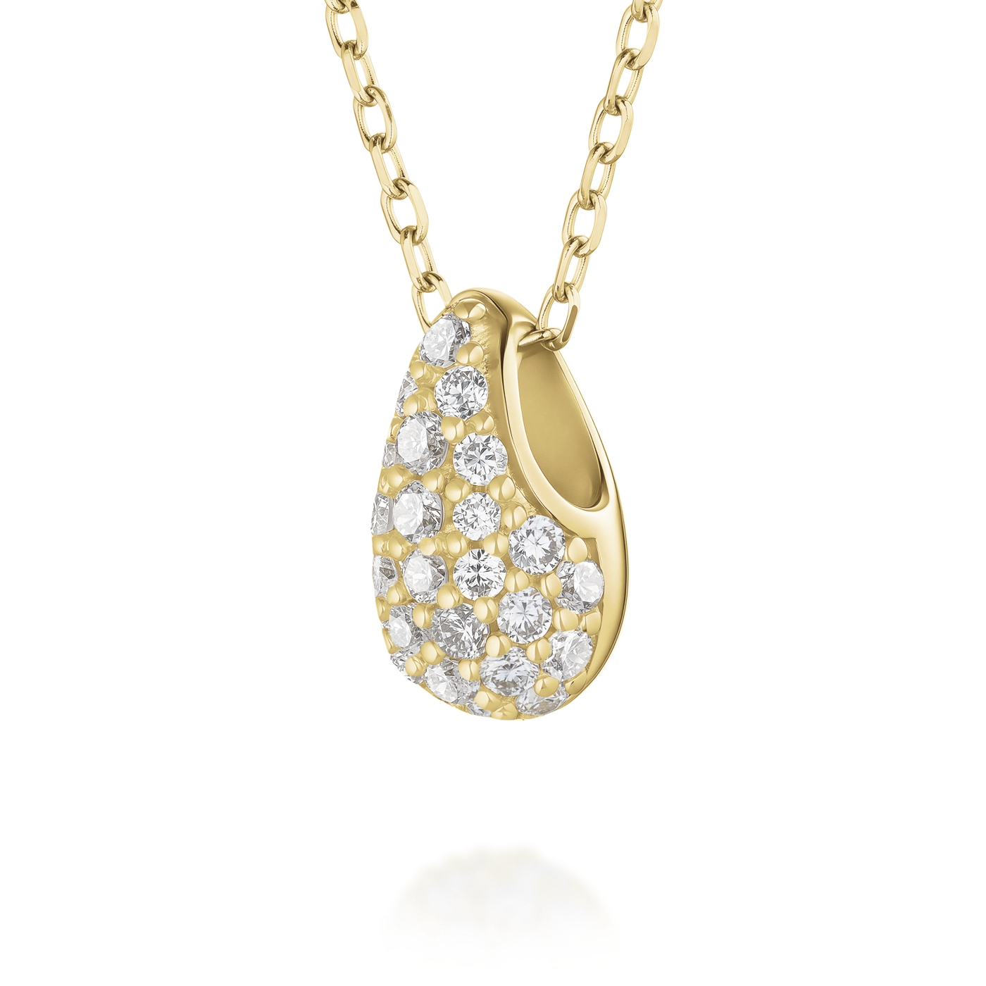 Kette syn. Diamant zus. 0,099ct. 585er Gelbgold Teardrop Pave Kette syn. Diamant zus. 0,099ct. 585er Gelbgold Teardrop Pave