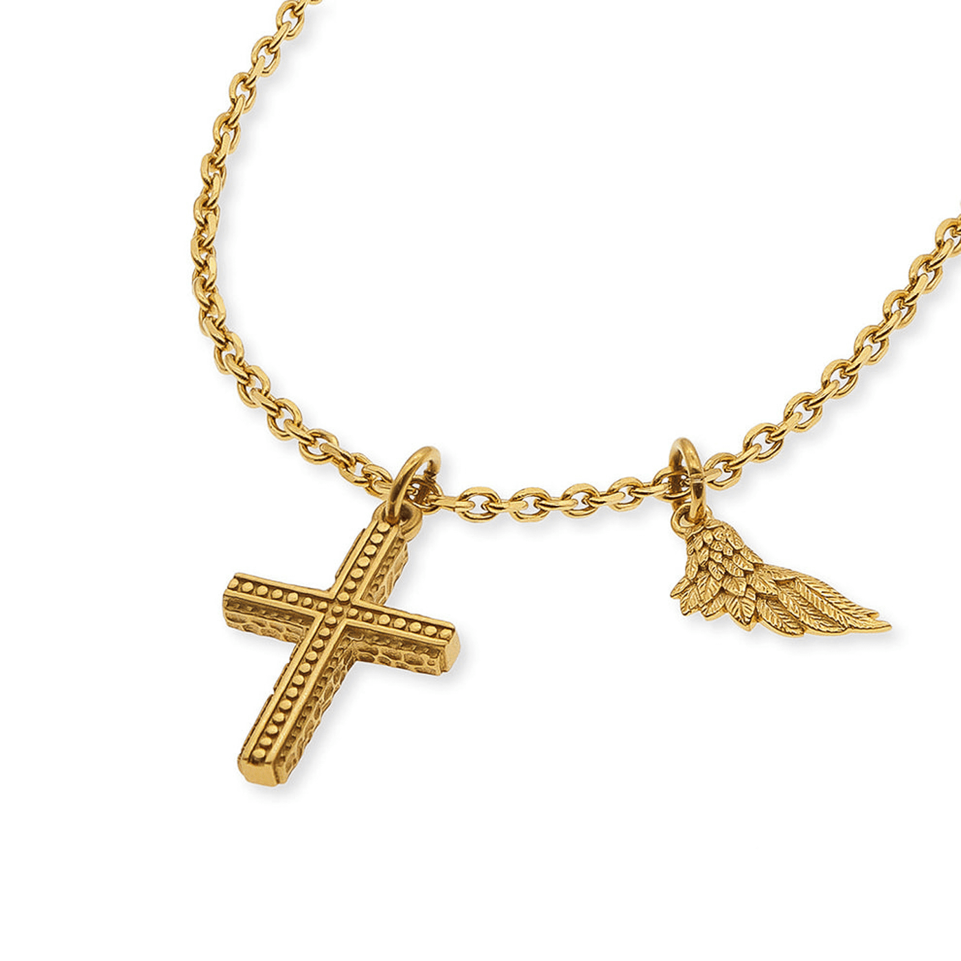 Kette Edelstahl gelb vergoldet Kreuz Kette Edelstahl gelb vergoldet Kreuz