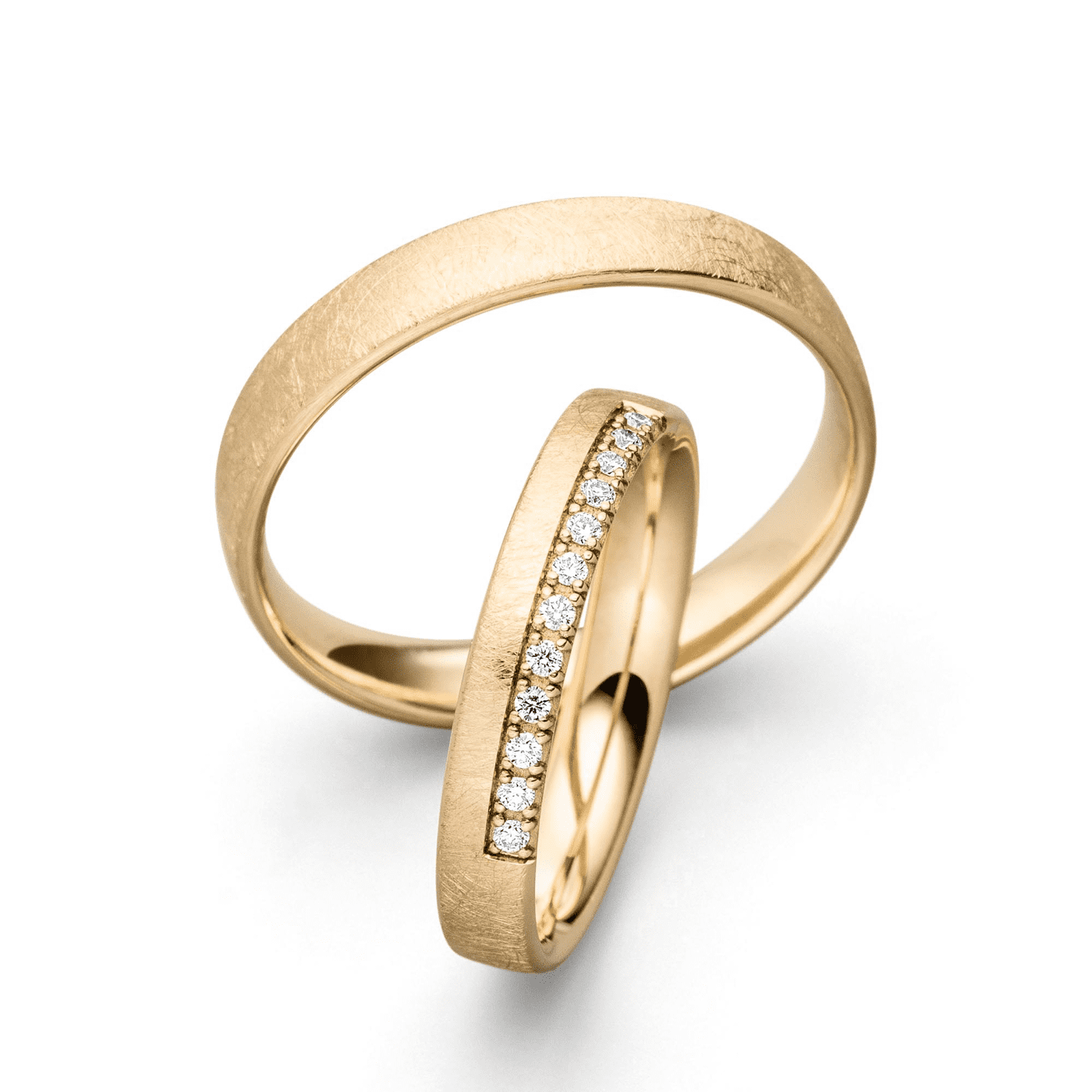 Trauring zus. ca. 0,10 ct. 585er Gelbgold Havanna Trauring zus. ca. 0,10 ct. 585er Gelbgold Havanna