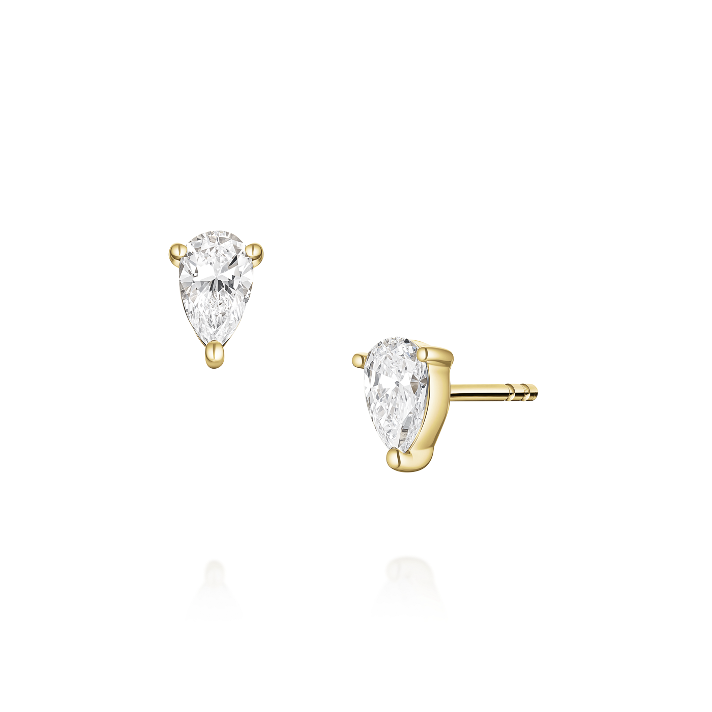 Ohrringe syn. Diamant zus. 0,337ct. 585er Gelbgold Marquise