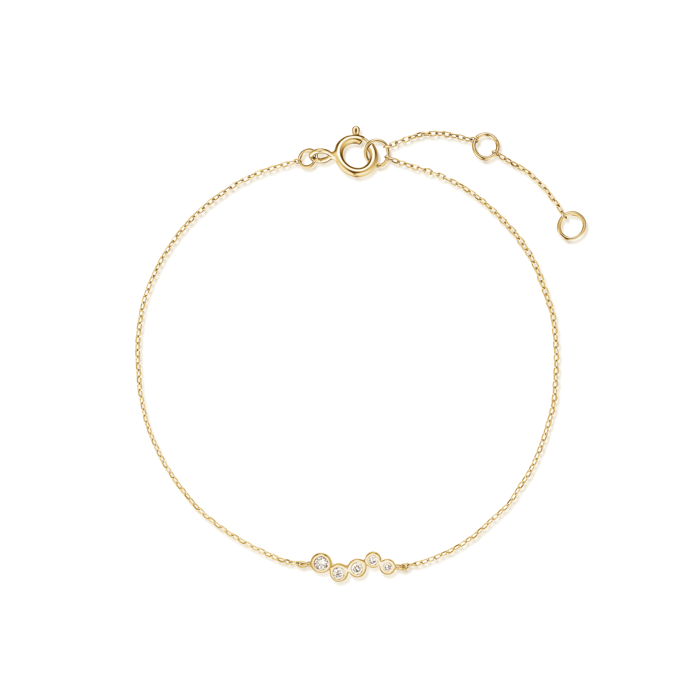 Armband syn. Diamant zus. 0,029ct. 585er Gelbgold Wave