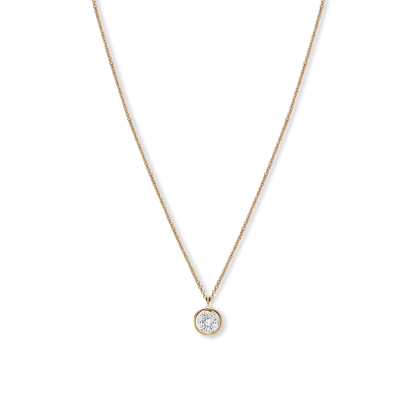 Kette Diamant zus. ca. 0,05 ct. 585er Gelbgold rhod. Kette Diamant zus. ca. 0,05 ct. 585er Gelbgold rhod.