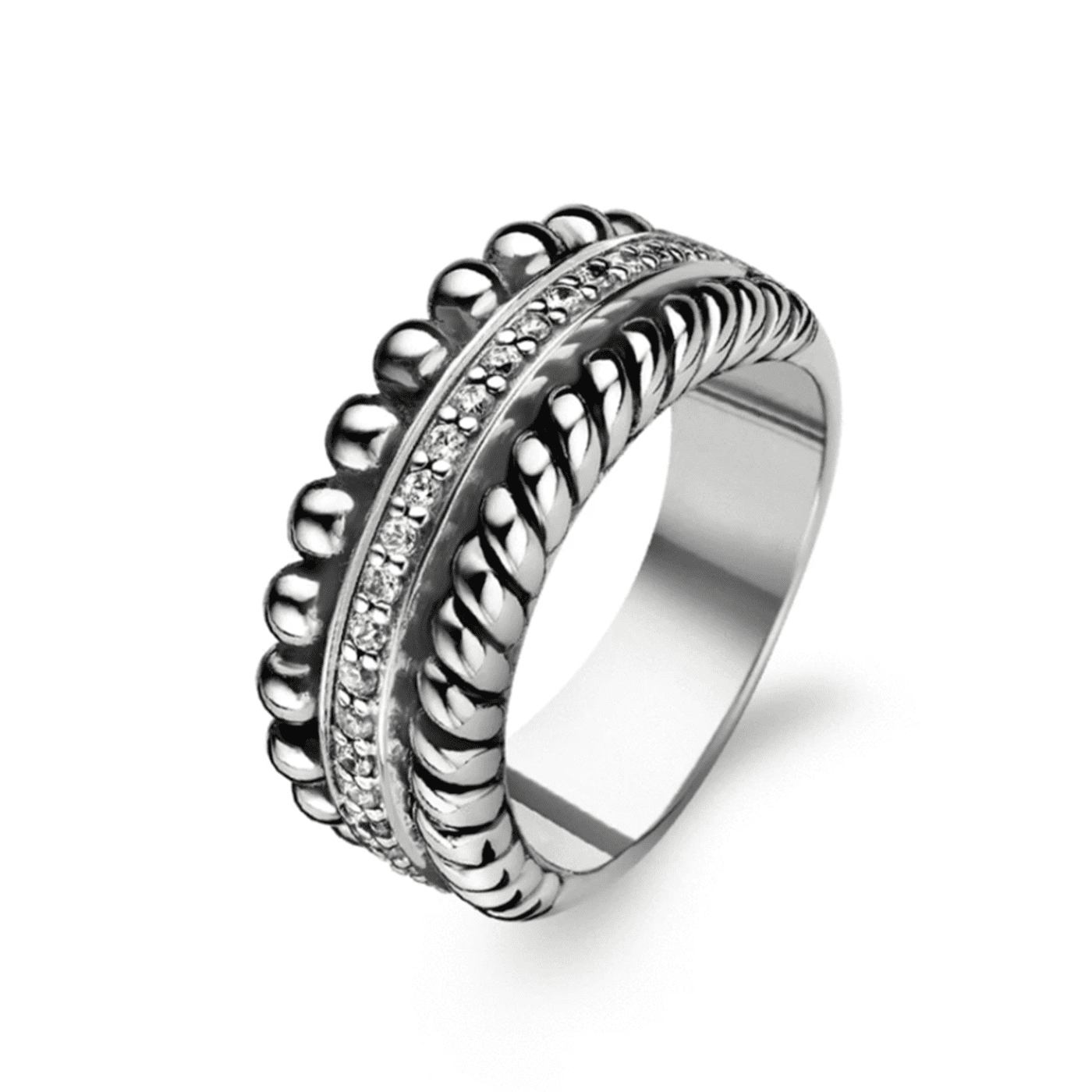 Ring Zirkonia 925er Silber Golden Glow