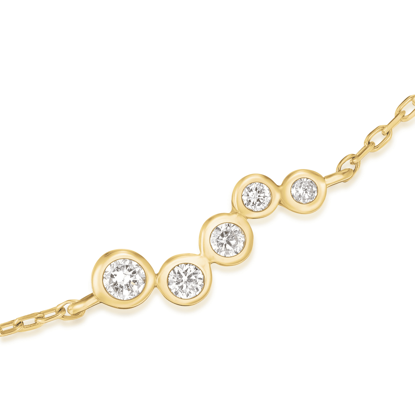 Armband syn. Diamant zus. 0,029ct. 585er Gelbgold Wave Armband syn. Diamant zus. 0,029ct. 585er Gelbgold Wave