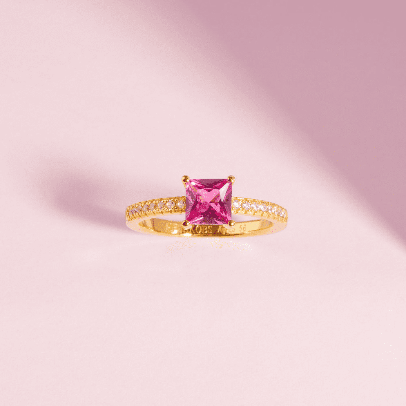 Ring Zirkonia Edelstahl gelb vergoldet Ellera