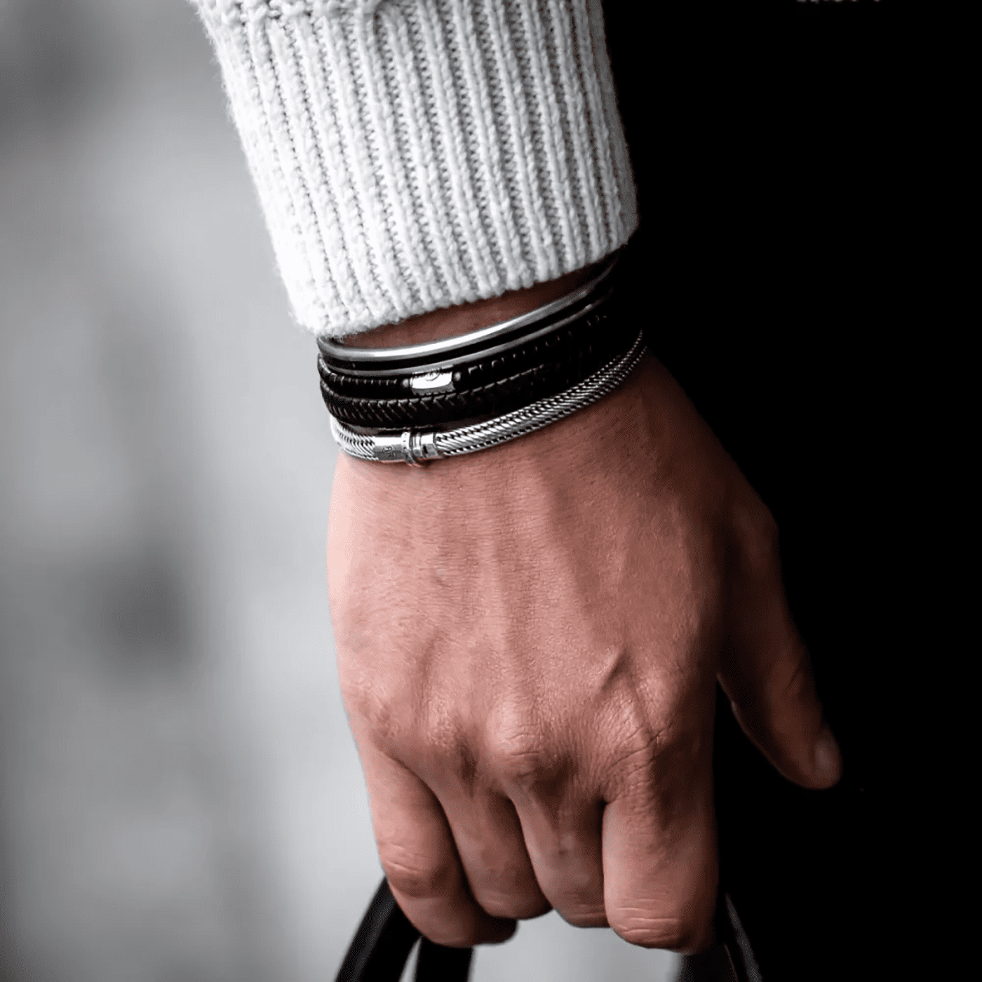 Armband 925er Silber Small Braided Black Armband 925er Silber Small Braided Black