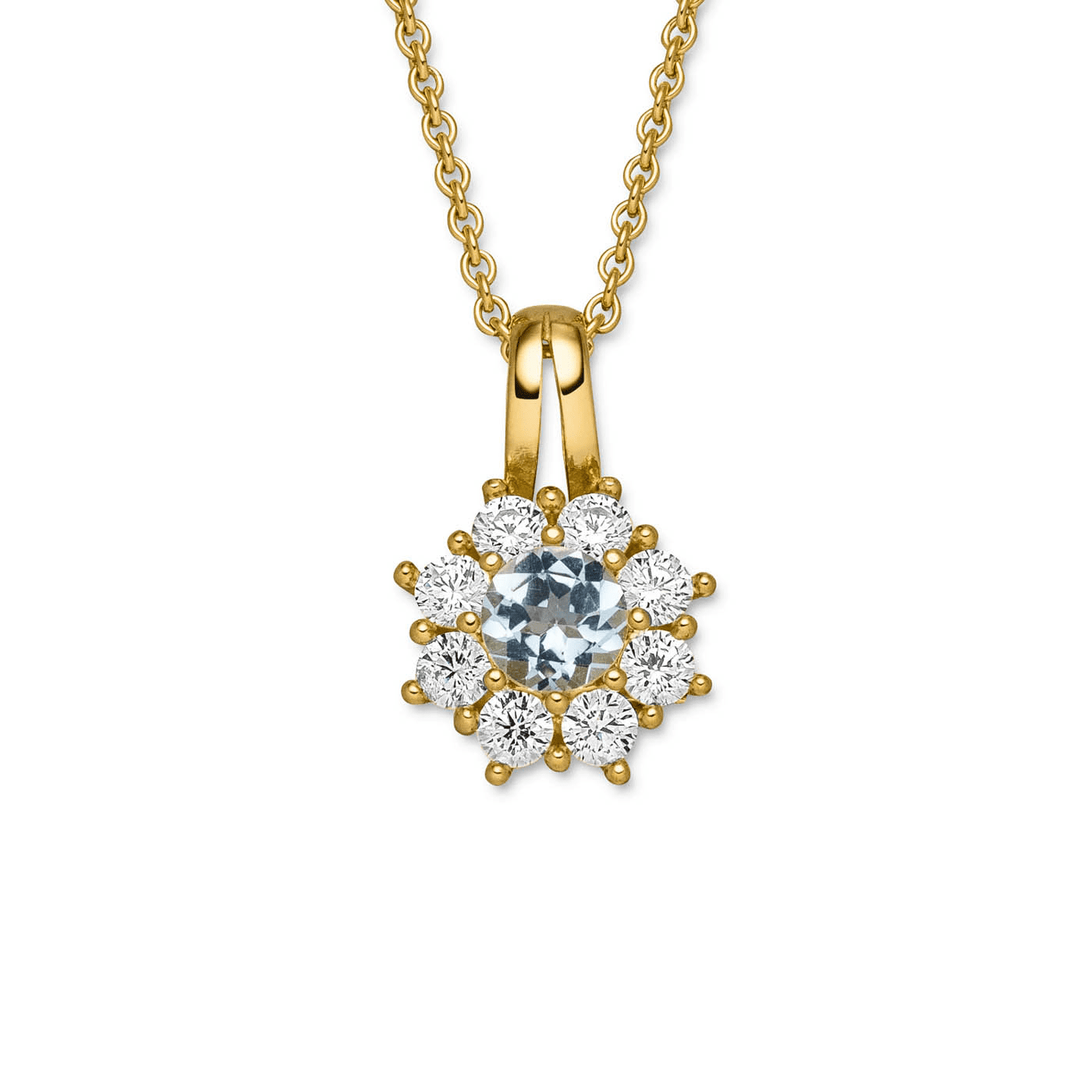 Edelsteinkette 925er Silber vergoldet 