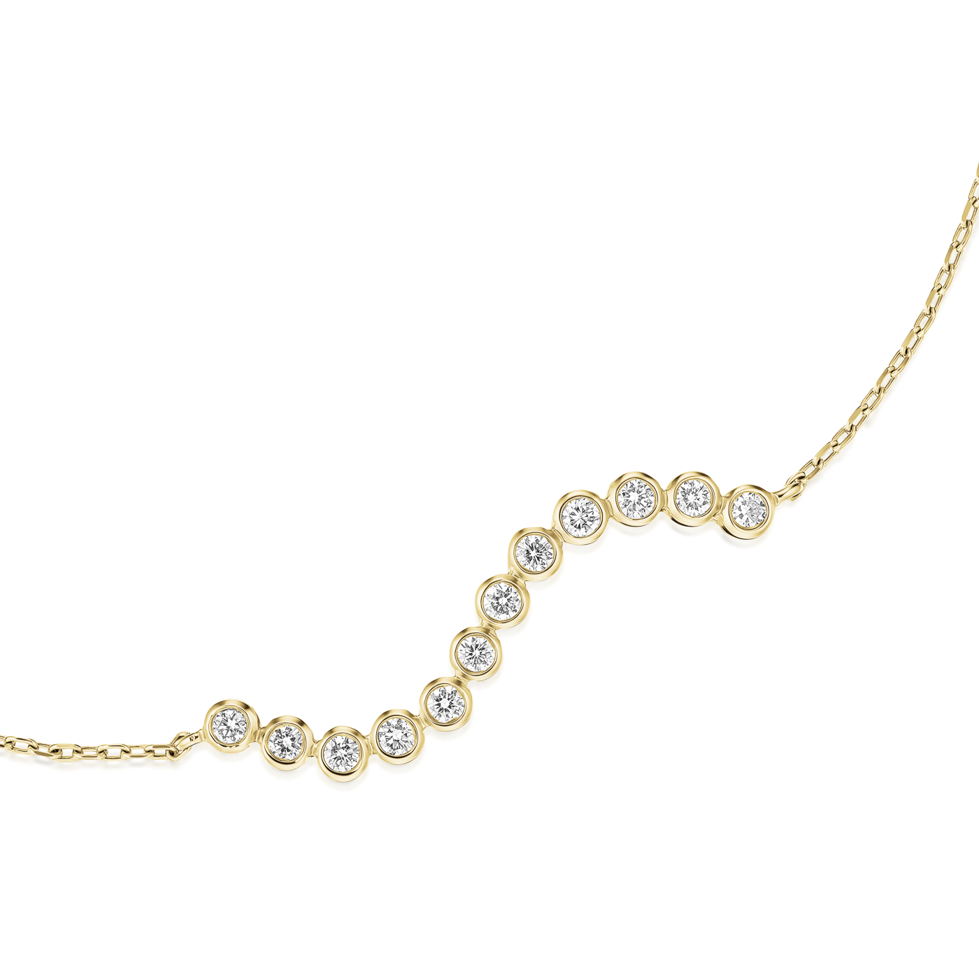 Armband syn. Diamant zus. 0,12ct. 585er Gelbgold Lustre Armband syn. Diamant zus. 0,12ct. 585er Gelbgold Lustre