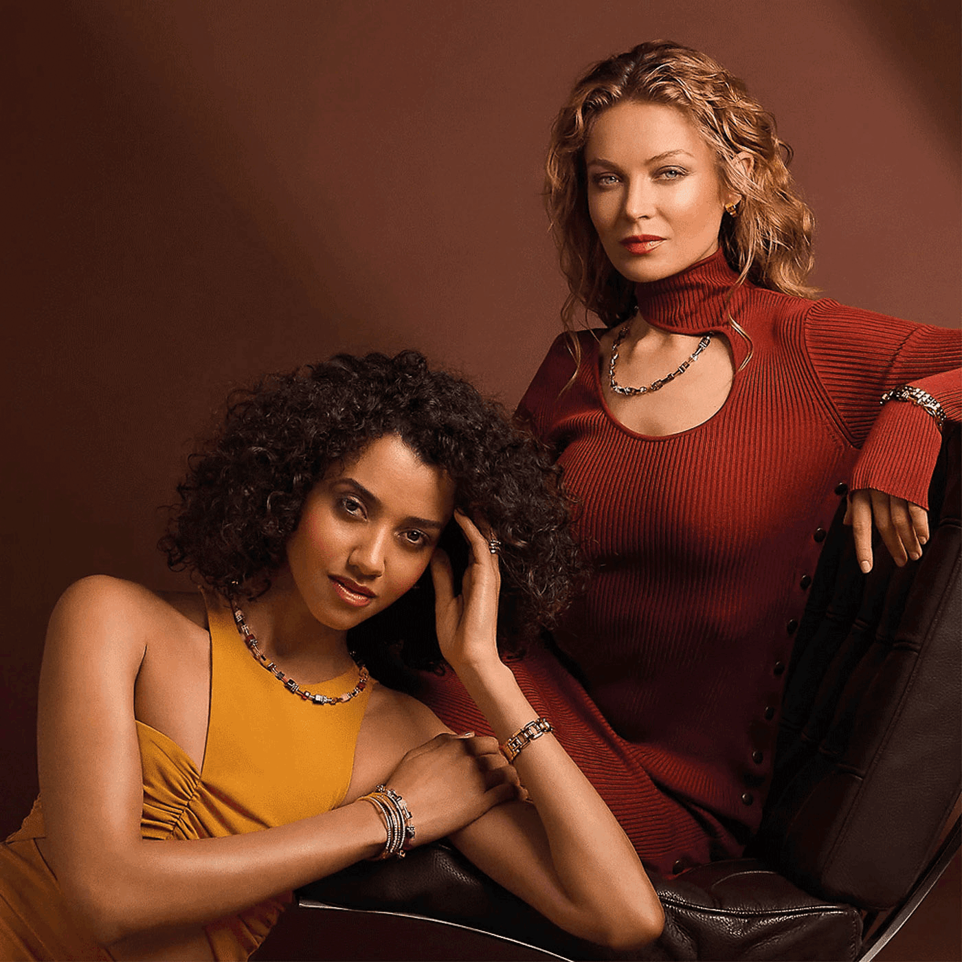 Kette Rauchquarz Edelstahl gelb vergoldet GeoCube® Kette Rauchquarz Edelstahl gelb vergoldet GeoCube®