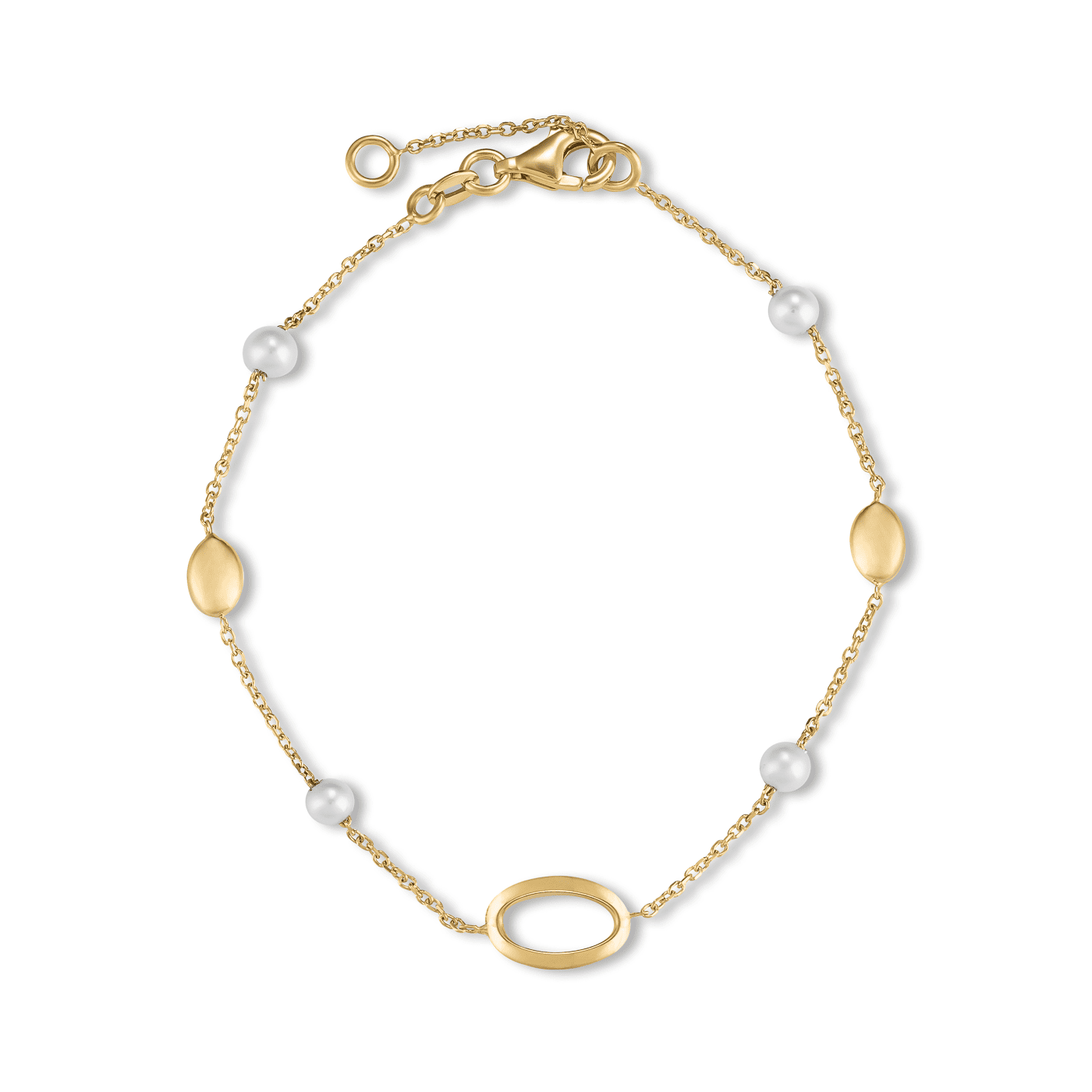 Perlenarmband 375er Gelbgold Süßwasser Zuchtperle