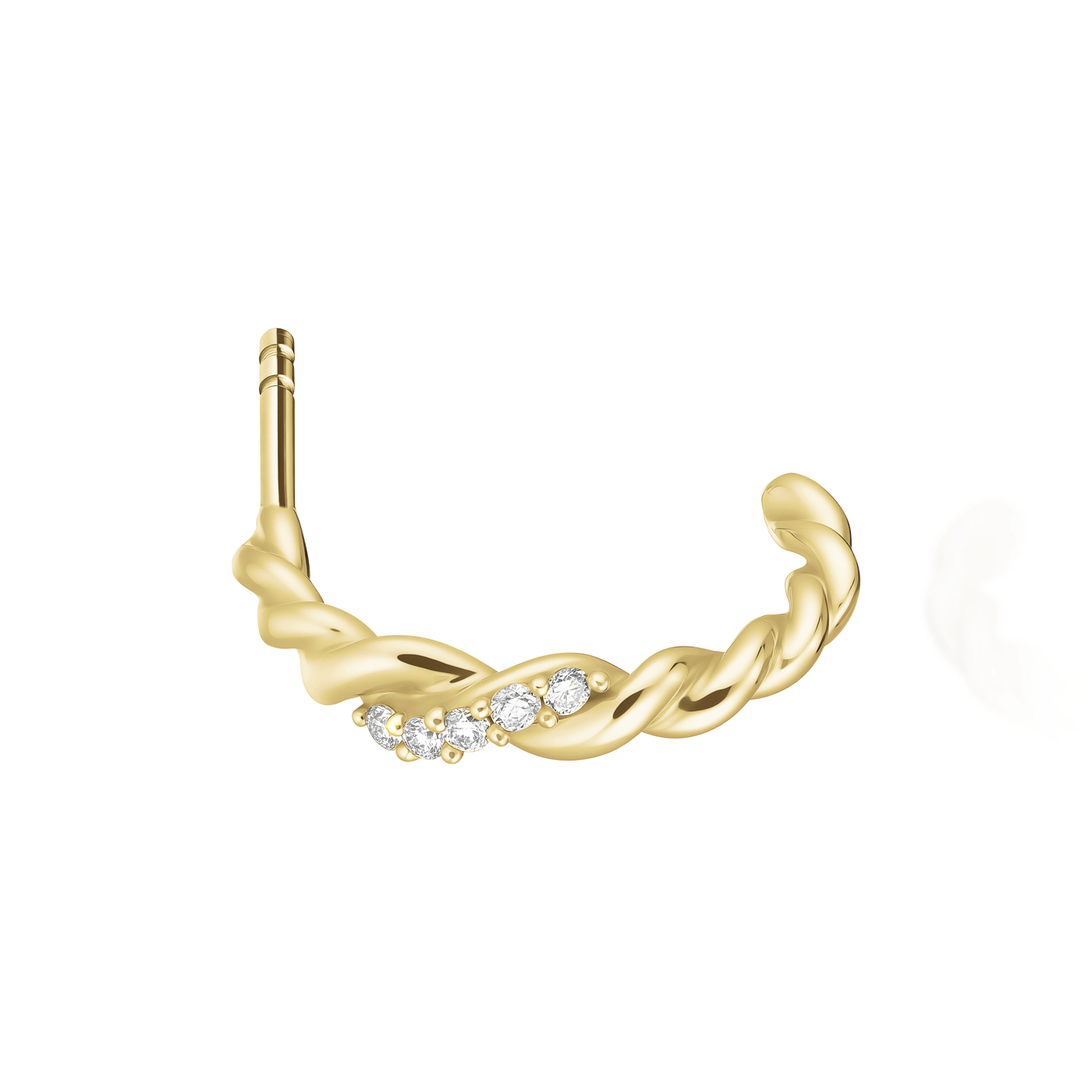Ohrringe syn. Diamant zus. 0,036ct. 585er Gelbgold Twisted Ohrringe syn. Diamant zus. 0,036ct. 585er Gelbgold Twisted