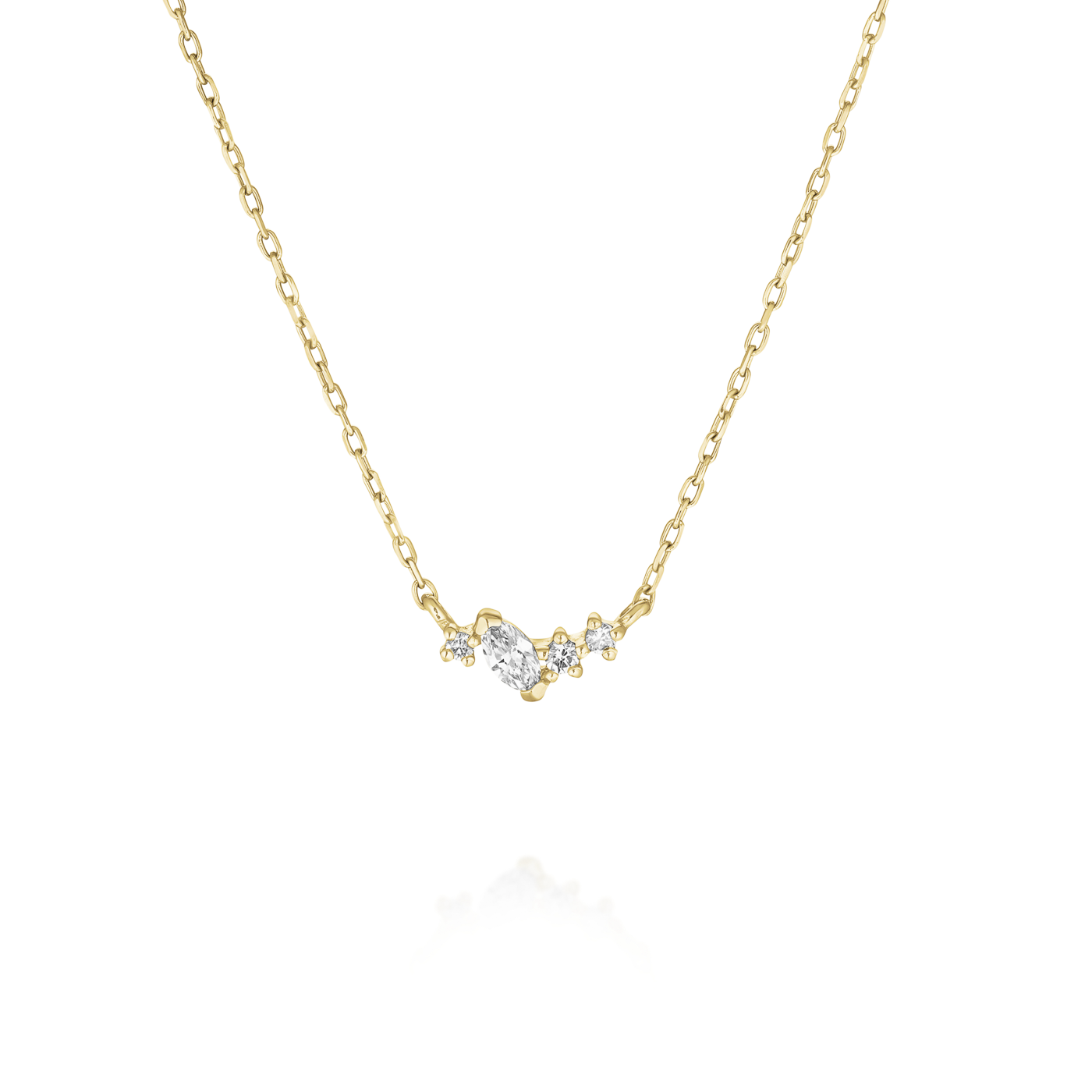 Kette syn. Diamant zus. 0,055ct. 585er Gelbgold Celestial