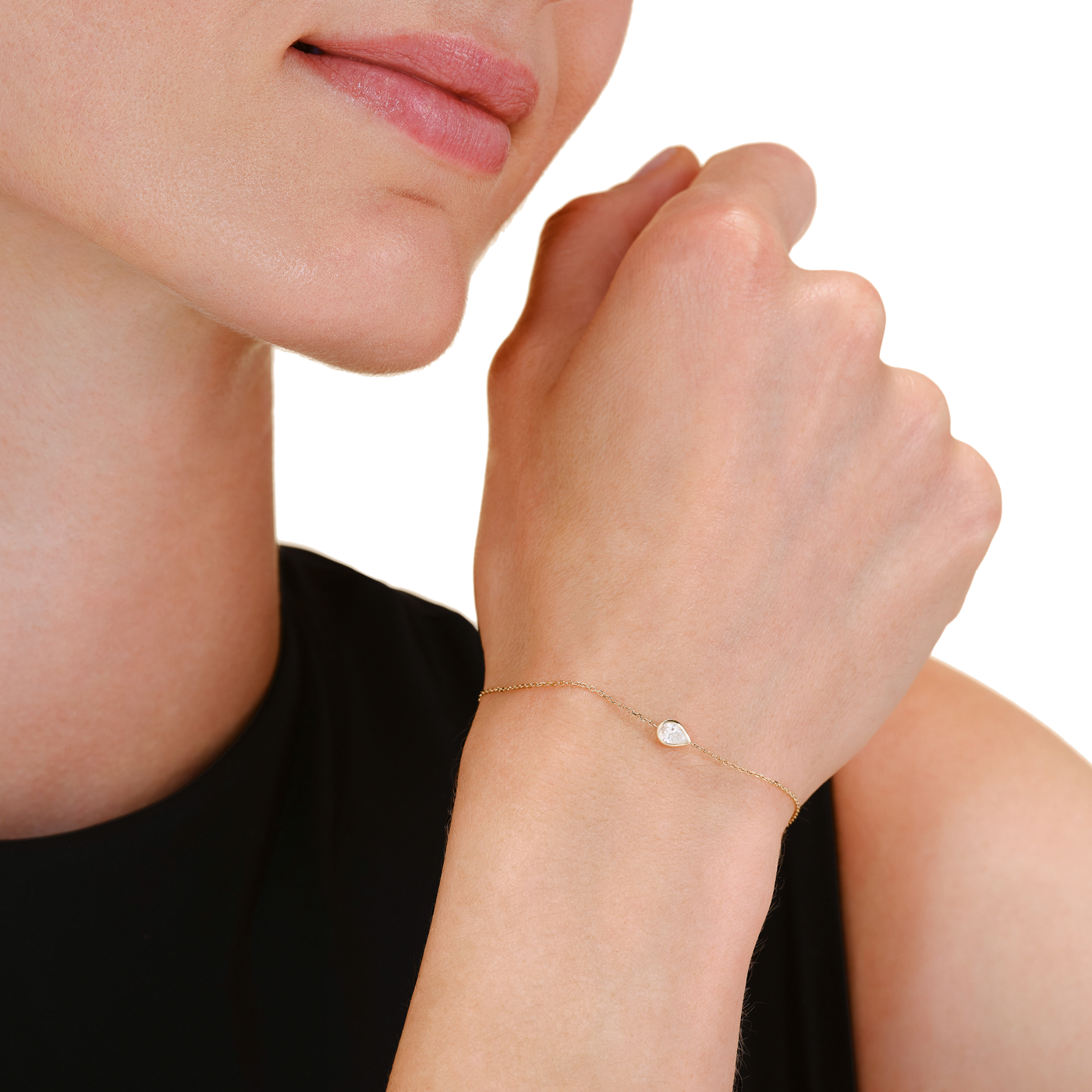 Armband syn. Diamant 0,166ct. 585er Gelbgold Marquise Armband syn. Diamant 0,166ct. 585er Gelbgold Marquise