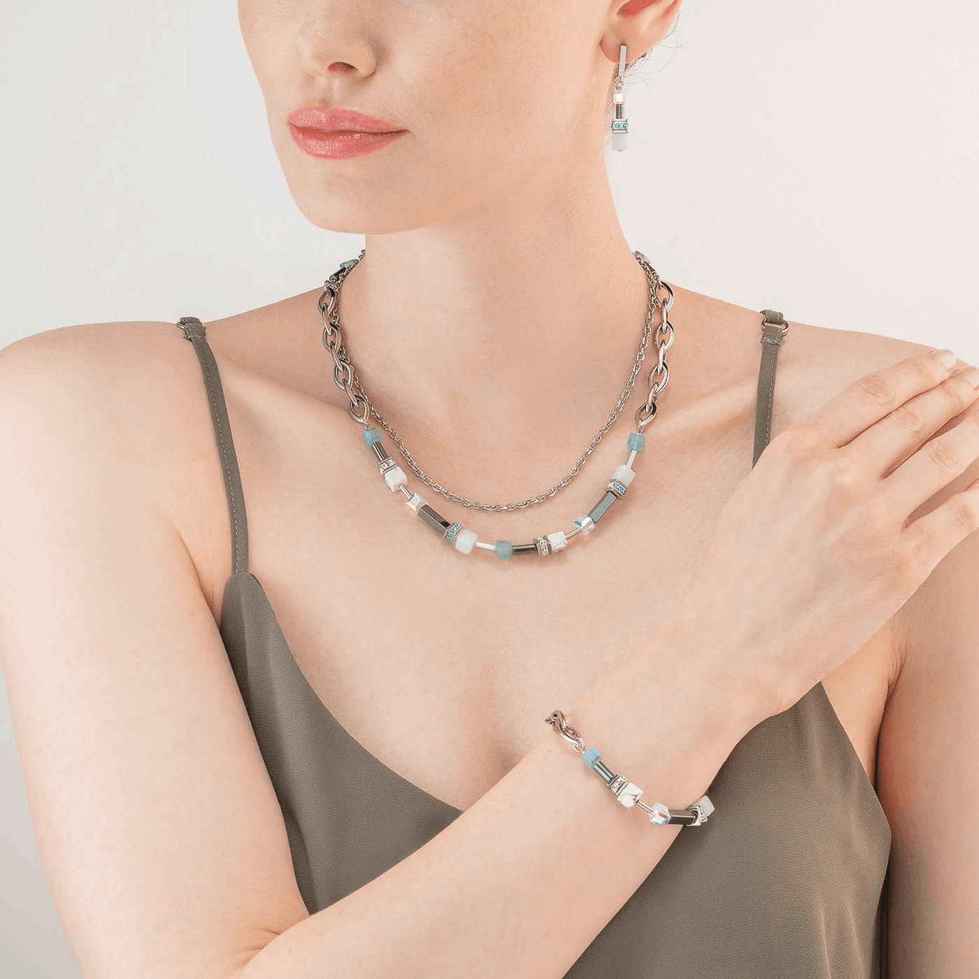 Edelsteinkette Edelstahl