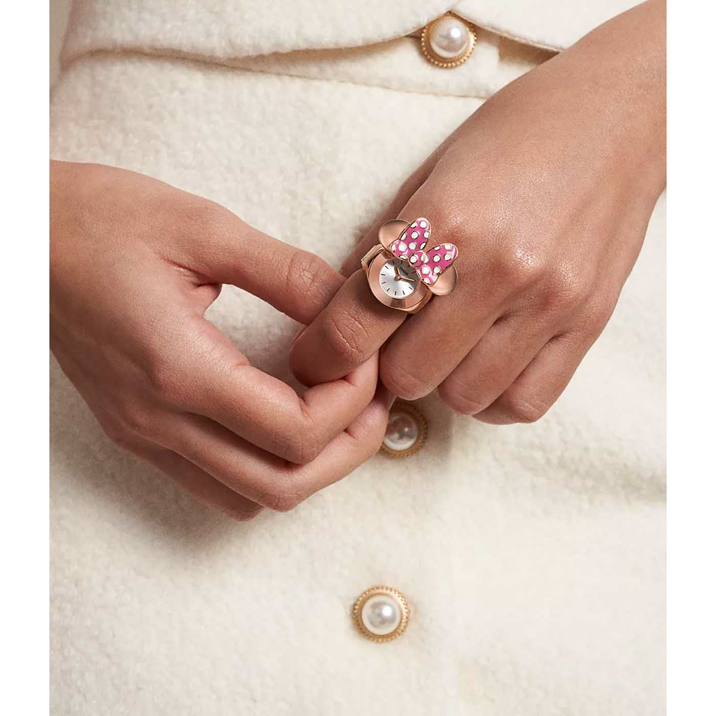 Ringuhr Edelstahl rosé vergoldet Mickey Mouse and Friends Ringuhr Edelstahl rosé vergoldet Mickey Mouse and Friends