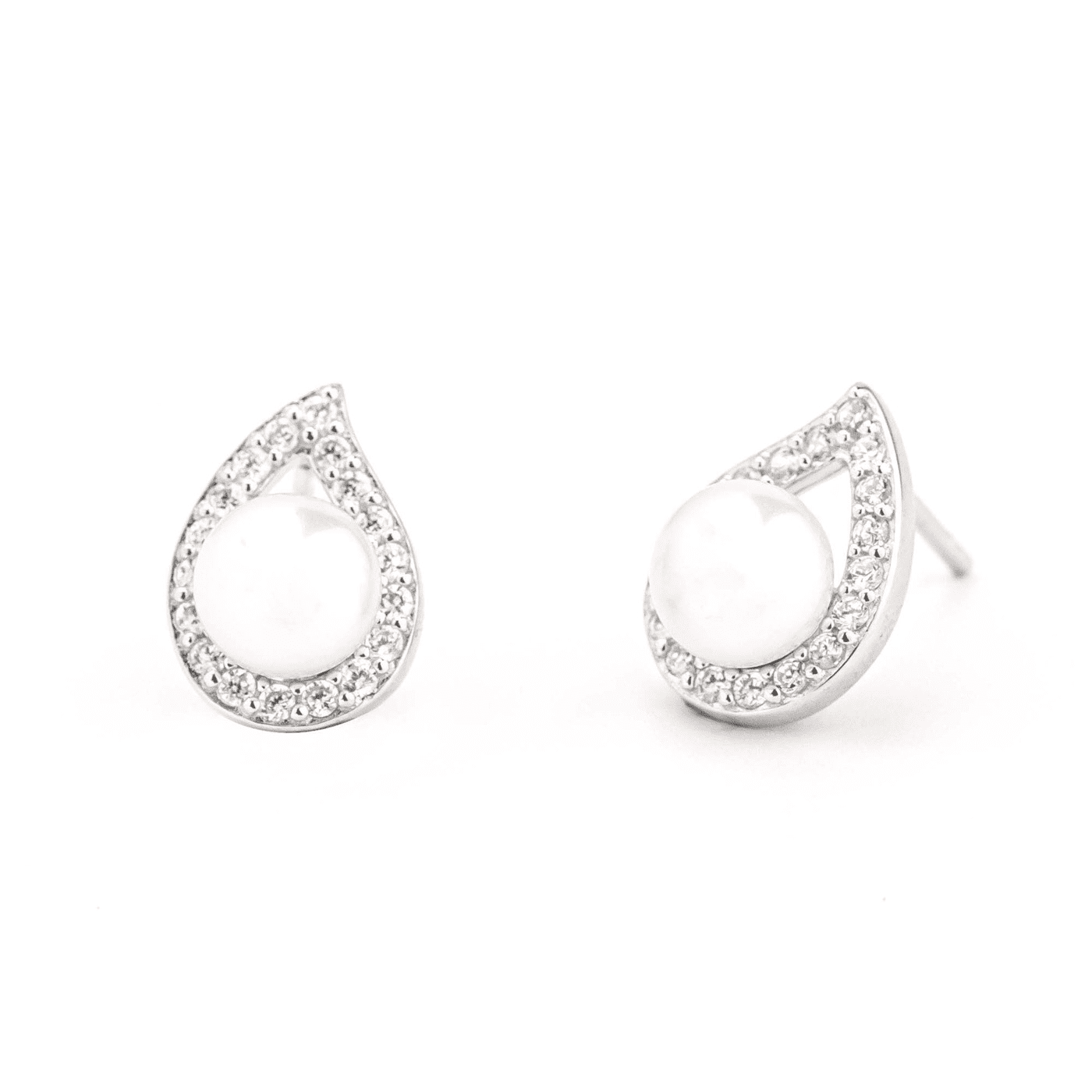 Perlenohrringe Zirkonia 925er Silber Süßwasser-Zuchtperle Perlenohrringe Zirkonia 925er Silber Süßwasser-Zuchtperle