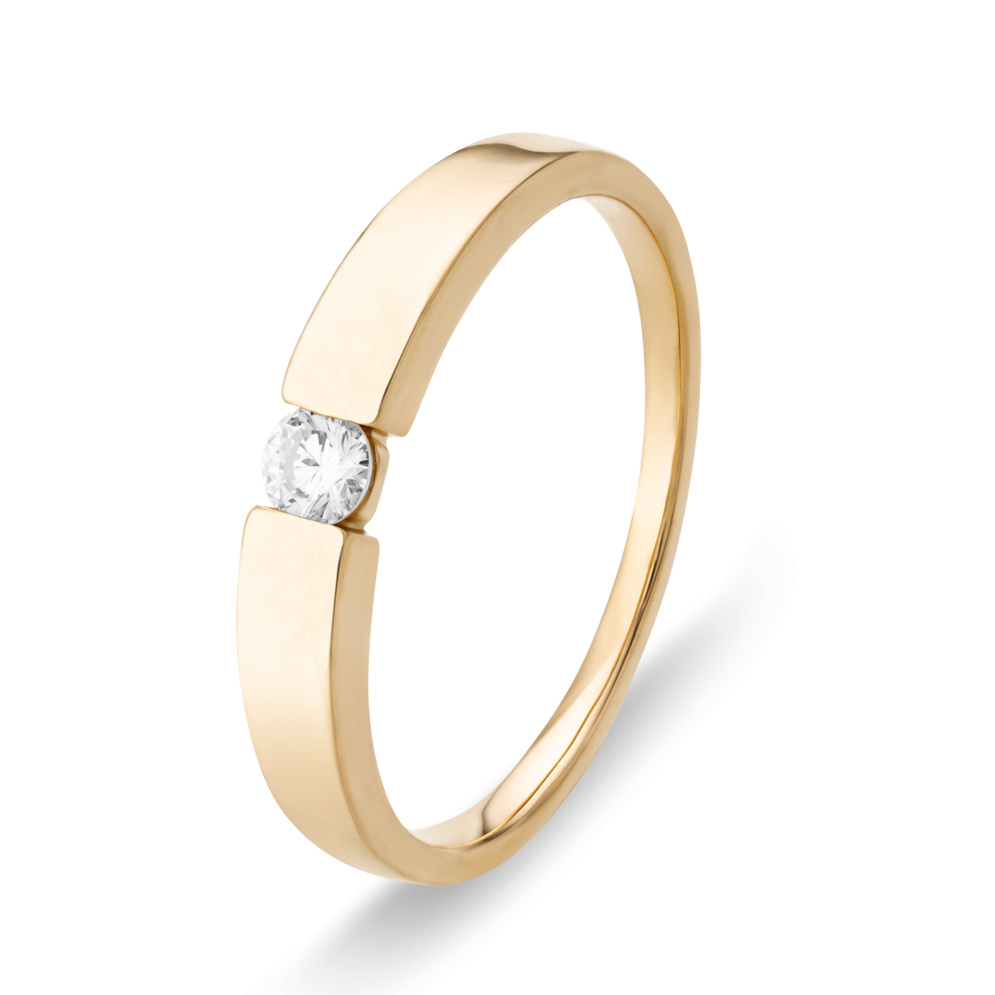 Ring Diamant ca. 0,10 ct. 585er Gelbgold In Love Solitär