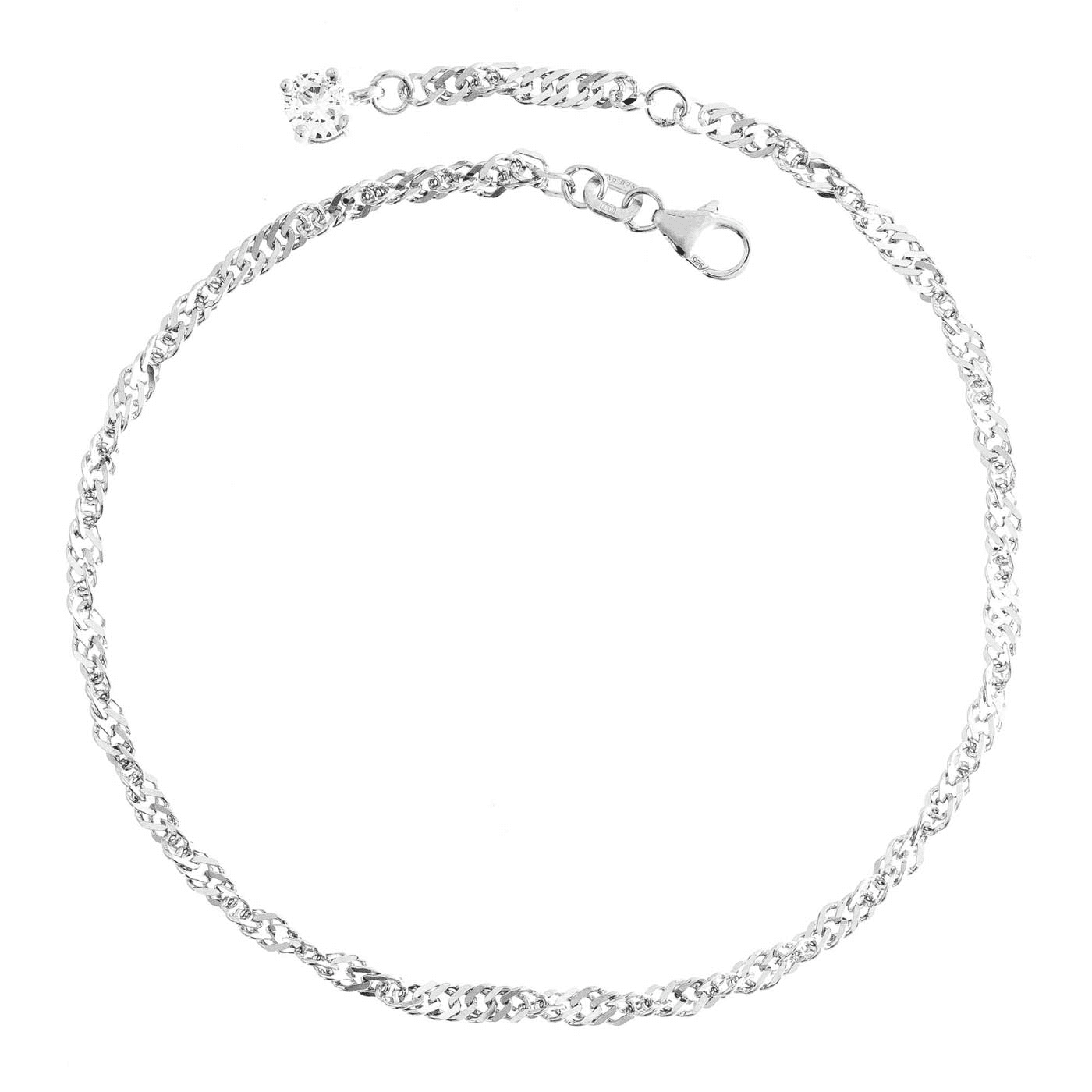 Fußkette Zirkonia 925er Silber  Fußkette Zirkonia 925er Silber