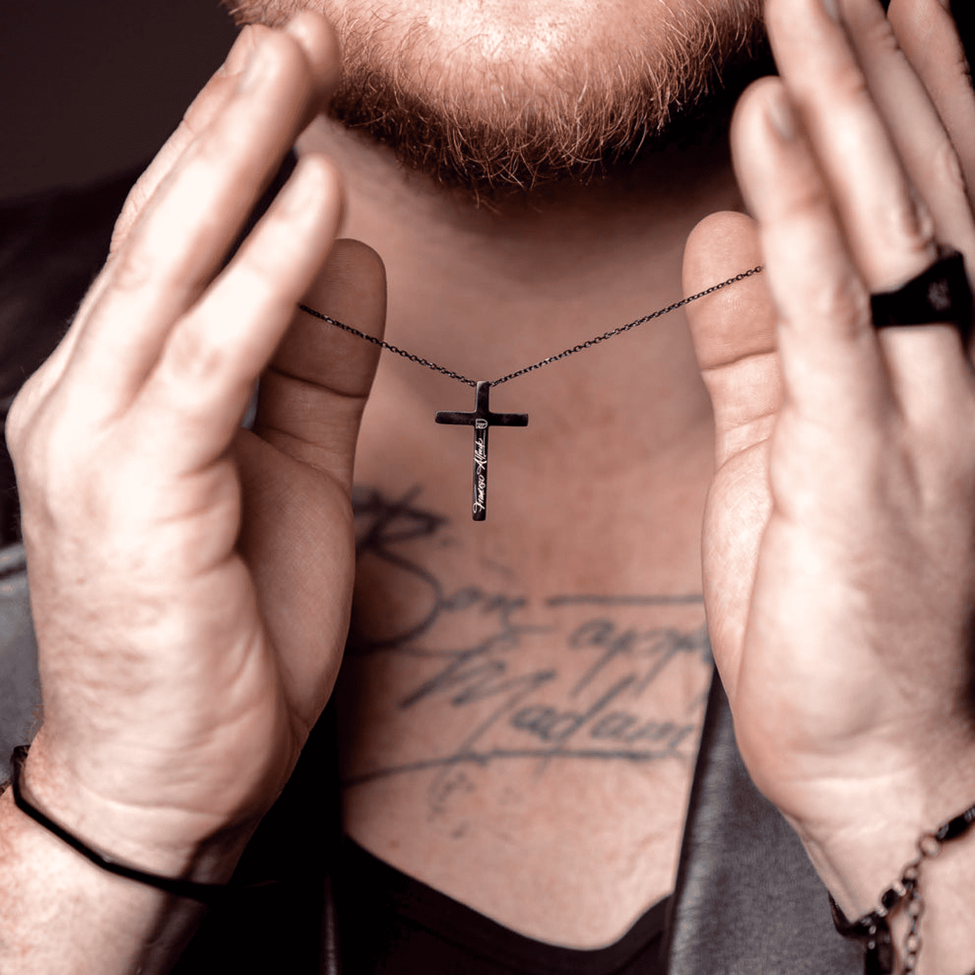 Kette Edelstahl schwarz Francesco